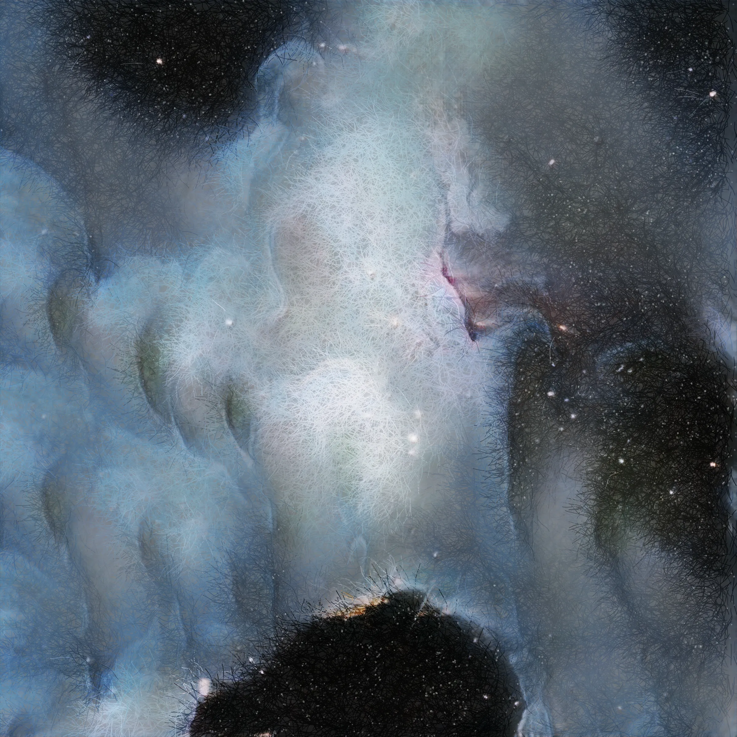 INFINITE | 無限 invites an exploration of the dichotomy between vastness and singularity, encapsulating the essence of spatial and dimensional dynamics. Moving from clearly delineated boundaries of color and shape to more nebulous and subjective, like the edges of a thought or feeling. It is an allusion to the ever-expanding nature of our universe, the inconceivable borders that define our cosmic reality.

The project alludes to the exploration of the minutiae, the absolute singular, the elemental. It invites us to broaden our perceptions of both the physical and metaphysical dimensions, as well as our understanding of the world and our place within it. The AI model, once trained, endlessly produces new visuals. The metaphorical ebb and flow of these AI-generated images, their birth, and their subsequent journey into the universe, encourage a meditative state, as if taking part in a digital transcendental journey into the heart of the cosmos.

Visuals are created with Javascript code and custom GAN model, trained by artist. Outputs are generated live with model and code hosted on Blockchain/IPFS.
Training data of the artist’s custom AI model includes paint close ups, abstract photographs and original images by ESA/Hubble (esahubble.org)

Ivona Tau
2023
