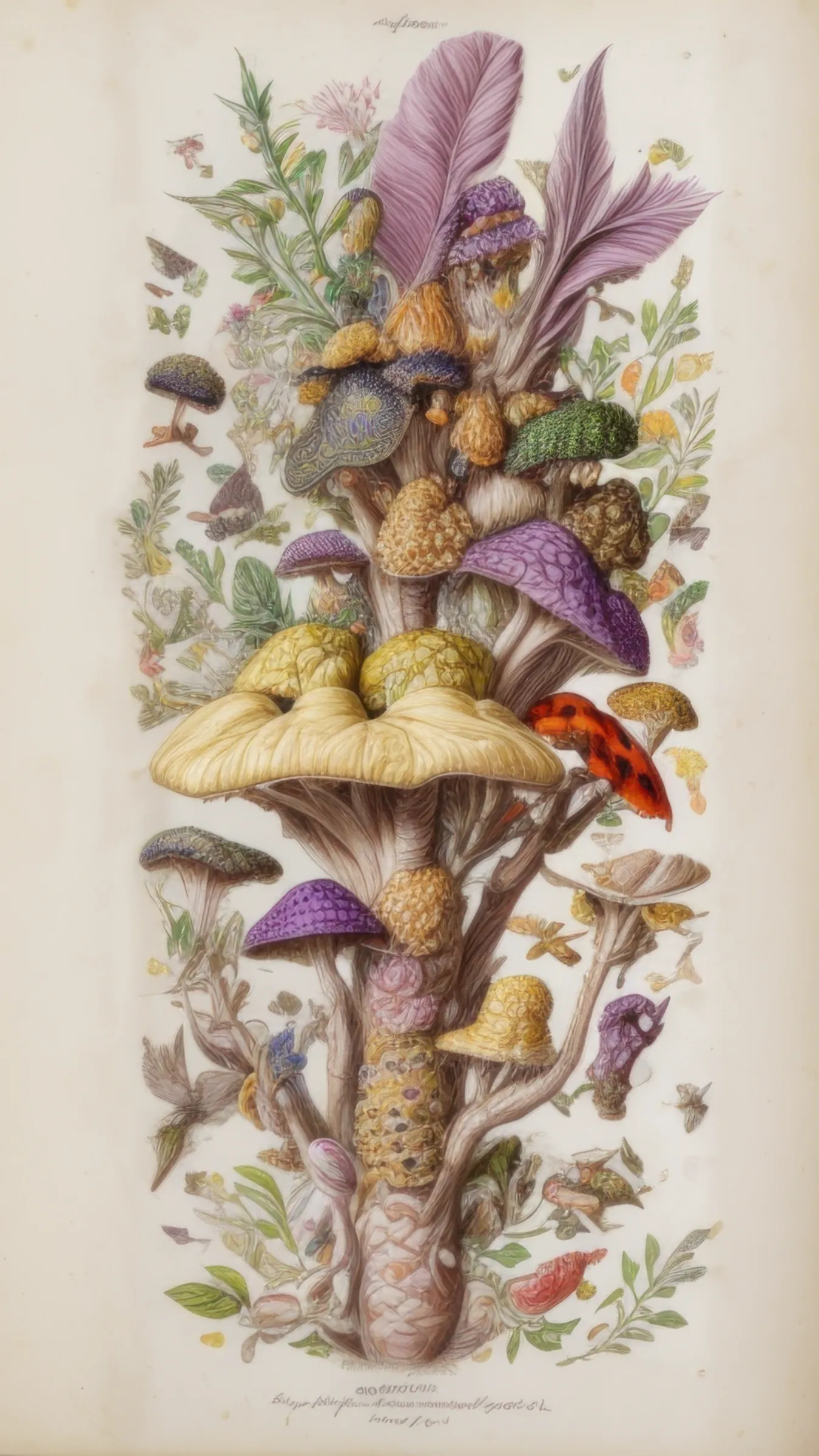 Part of the wider _Artificial Botany_ (2019) series, the _Unseen Flora_ collection shines a spotlight on the fantastical and surreal botanical illustrations created by four British scientists and artists: Charlotte Bancroft, Beatrice Hastings, Edmund Thorne and Theodore Winslow.
The collection has as its focus the concept of truth, contextualised in the contemporary digital age where the boundaries between real and virtual, natural and artificial, seem to become more and more obscure. Especially after the sudden influx of innovative technologies led by AI language models and image generation systems, the notion of truth has become even more arbitrary, always hidden behind a thin veil of plausibility and verisimilitude.  

_Unseen Flora_ stands at the interplay between these areas: the collection wants to explore unreal but plausible histories through the visual depictions of the four illustrators, offering us an unprecedented glimpse into their imaginary botanical dimensions.