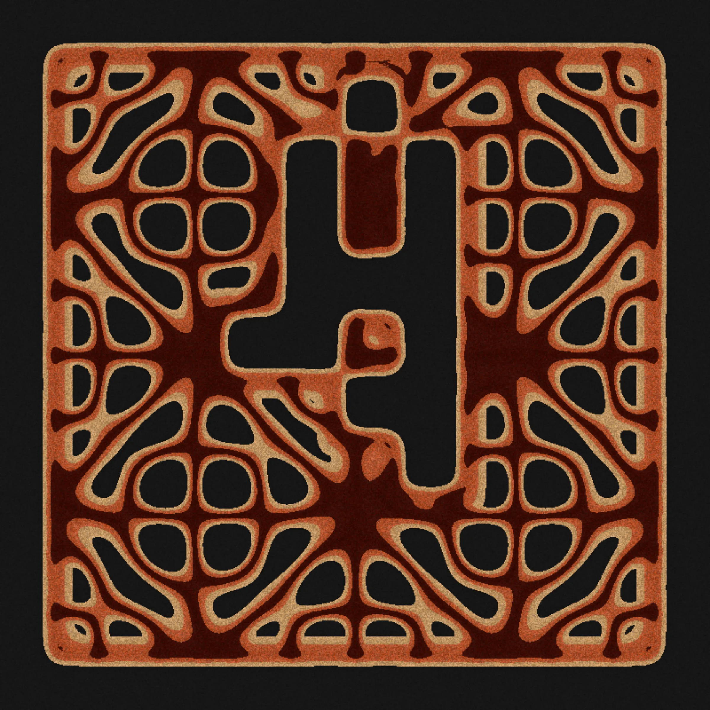 Whispering Sands is a series of 100 on-chain AI generated artworks. They embody an ode to machine language and to the intricate relationship between artificial intelligence, sanskrit, and binary. 

The artworks are composed of two elements: a downscaled AI generated letter, created using Generative Adversarial Networks, and a pattern created using a code created with Large Language Models, based on the Chladni formula. While the generated letters are inspired from the Sanskrit alphabet, the Chladni formula depicts the behavior of sand on a plate when the plate is subjected to a certain vibration, resulting in a visual representation of the sound associated with the frequency that caused the vibration. As a result, the letter and its sound are both AI generated, and represented visually in the artwork, and the final artwork is small enough to live on-chain.