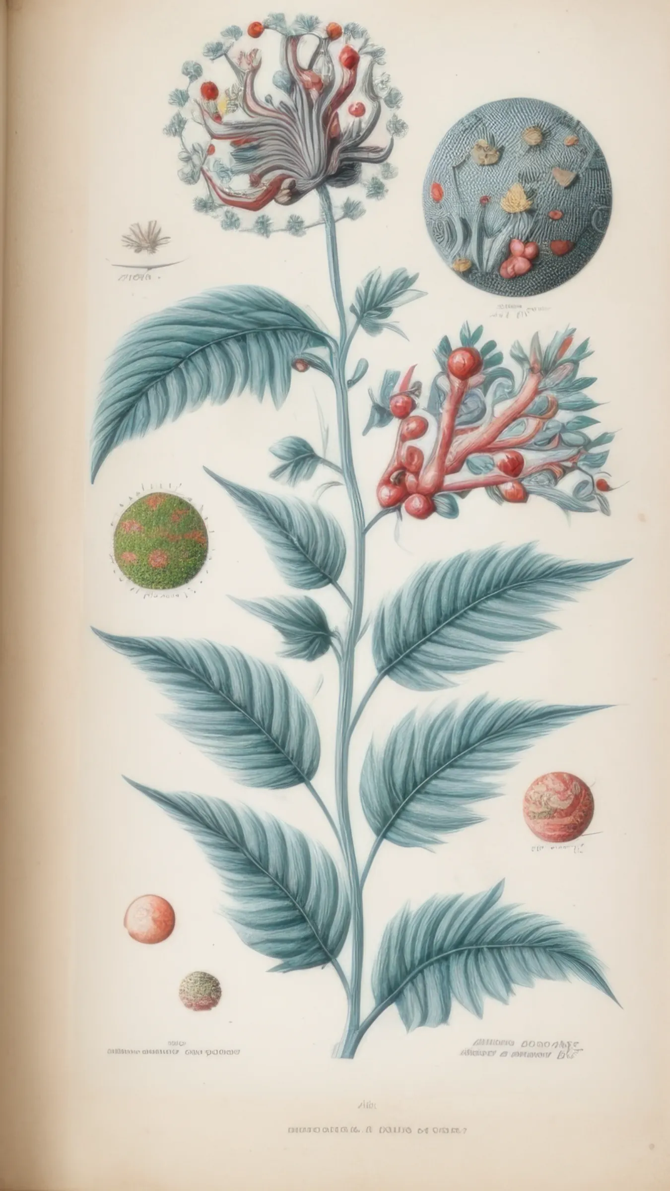 Part of the wider _Artificial Botany_ (2019) series, the _Unseen Flora_ collection shines a spotlight on the fantastical and surreal botanical illustrations created by four British scientists and artists: Charlotte Bancroft, Beatrice Hastings, Edmund Thorne and Theodore Winslow.
The collection has as its focus the concept of truth, contextualised in the contemporary digital age where the boundaries between real and virtual, natural and artificial, seem to become more and more obscure. Especially after the sudden influx of innovative technologies led by AI language models and image generation systems, the notion of truth has become even more arbitrary, always hidden behind a thin veil of plausibility and verisimilitude.  

_Unseen Flora_ stands at the interplay between these areas: the collection wants to explore unreal but plausible histories through the visual depictions of the four illustrators, offering us an unprecedented glimpse into their imaginary botanical dimensions.