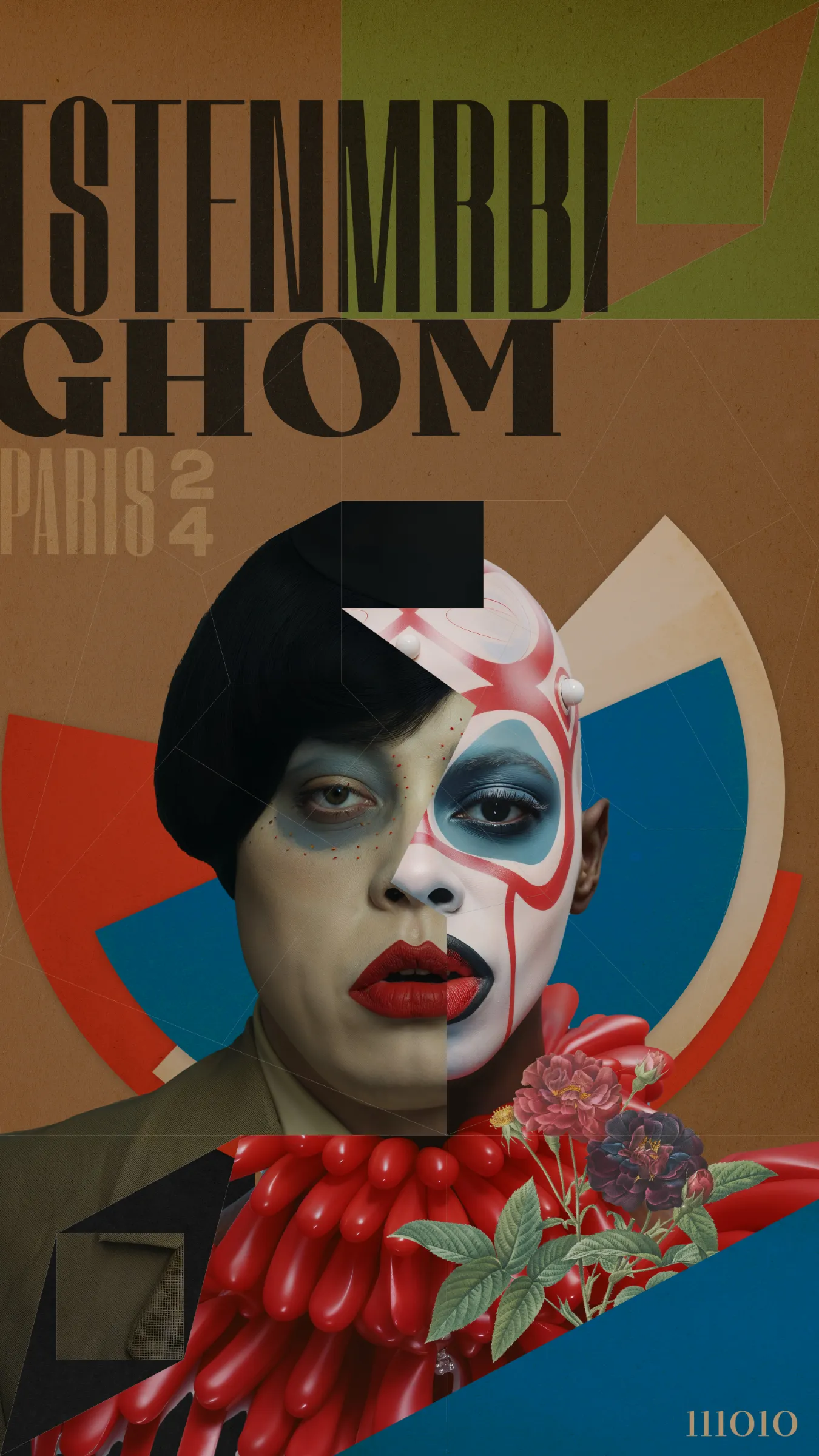 Drawing on parallels between the 1920s avant-garde and 2020s generative art, my collection aims to create composite portraits of characters that never existed, blending Dadaism, binary code, and a grid system inspired by the Paris arrondissements, into a retro-futuristic extravaganza that transcends time and digital boundaries.