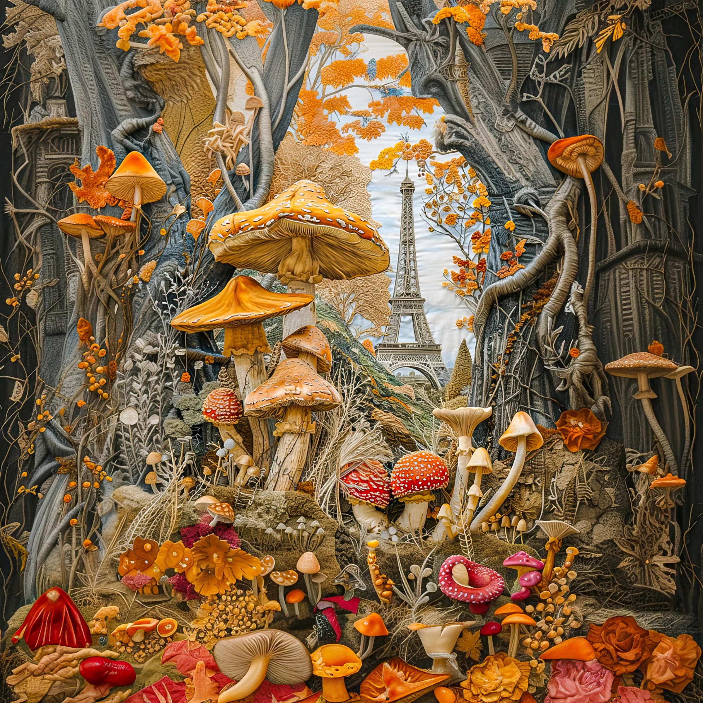 Welcome to "Kinoko Dreams," a collection of Japanese artworks inspired by my adventures in the magical world of mushroom picking in Japan.

Imagine spending weekends in the autumn, not at home, but in the forests around Tokyo with my dad's work buddies. It seemed a bit strange at first – choosing colleagues over family during free time. But in Japan, work is more than just a job; it's like a second family, a big part of social life.

Our journeys took us to places like Chichibu-Tama-Kai National Park and the Okutama region, where diverse flora, including lots of mushrooms, awaited. Together, we collected these little treasures as a way to bond, relax, and shake off stress.

While picking mushrooms, my friends shared captivating stories about Japanese myths tied to these fungi. One story stood out – the Matsutake myth. It's a pine mushroom symbolizing good fortune and happiness, especially during the beautiful autumn harvest season.

We also discovered other awesome mushrooms like Shiitake, Maitake, and Enoki. Each had its own story and importance, even in Japanese cooking. Recipes were shared, making our mushroom adventures not just about picking but also about creating delicious meals together.

All these incredible memories sparked the idea to turn my experiences into art. "Kinoko Dreams" is a way to share the joy, stories, and magic of mushrooms with you. These artworks, filled with love and nostalgia, will be released during NFT Paris with Bright Moments, inviting you to join the whimsical journey of "Kinoko Dreams."