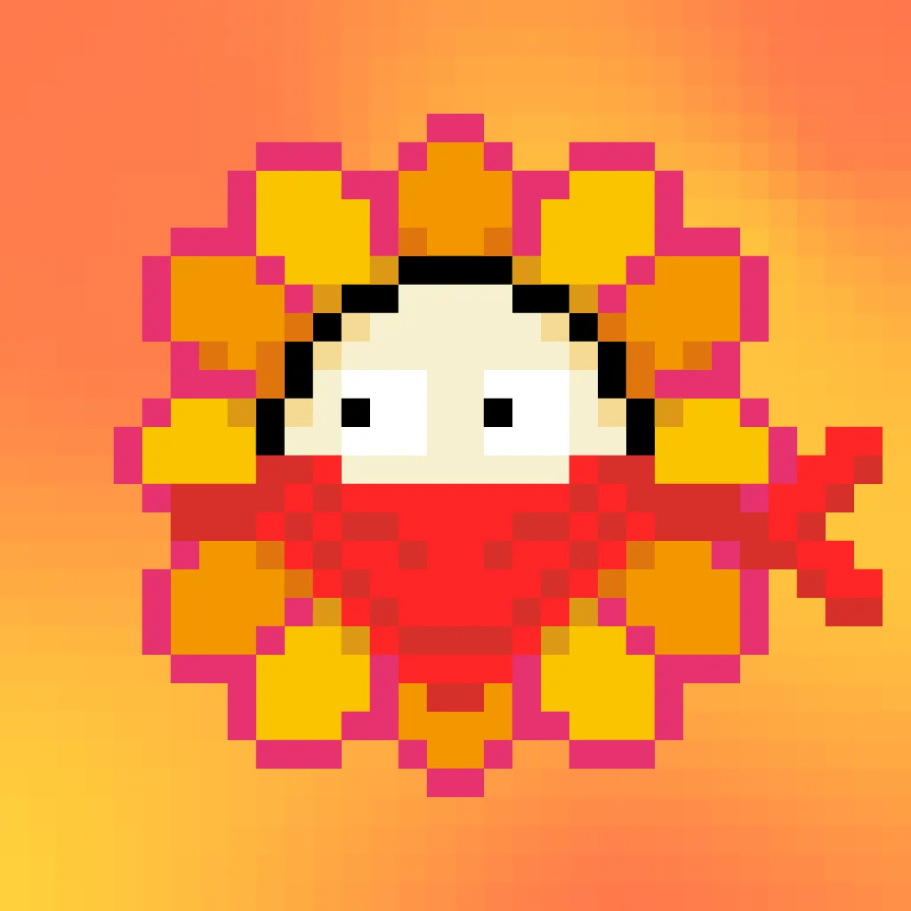 Murakami.Flowers is a work in which artist Takashi Murakami’s representative artwork, flowers, are expressed as dot art evocative of Japanese TV games created in the 1970s. The work is being developed with the number 108 as the keyword; a combination of 108 backgrounds and flower colors make up a field, and there are 108 fields. Each field has 108 flower images, resulting in 11,664 flower images in total. The number 108 is a reference to bonnō, or earthly temptations.

Murakami.Flowers NFTs are subject to the Collector Terms available here:https://murakamiflowers.kaikaikiki.com/collector.html. If you buy a Murakami.Flowers NFT, you do not receive commercial rights in the corresponding artwork.

©Takashi Murakami/Kaikai Kiki Co., Ltd. All Rights Reserved.
