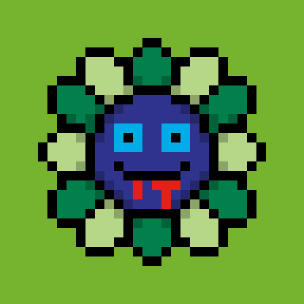 Murakami.Flowers is a work in which artist Takashi Murakami’s representative artwork, flowers, are expressed as dot art evocative of Japanese TV games created in the 1970s. The work is being developed with the number 108 as the keyword; a combination of 108 backgrounds and flower colors make up a field, and there are 108 fields. Each field has 108 flower images, resulting in 11,664 flower images in total. The number 108 is a reference to bonnō, or earthly temptations.

Murakami.Flowers NFTs are subject to the Collector Terms available here:https://murakamiflowers.kaikaikiki.com/collector.html. If you buy a Murakami.Flowers NFT, you do not receive commercial rights in the corresponding artwork.

©Takashi Murakami/Kaikai Kiki Co., Ltd. All Rights Reserved.