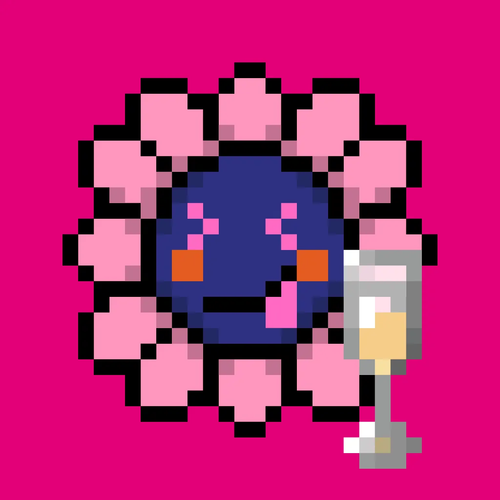 Murakami.Flowers is a work in which artist Takashi Murakami’s representative artwork, flowers, are expressed as dot art evocative of Japanese TV games created in the 1970s. The work is being developed with the number 108 as the keyword; a combination of 108 backgrounds and flower colors make up a field, and there are 108 fields. Each field has 108 flower images, resulting in 11,664 flower images in total. The number 108 is a reference to bonnō, or earthly temptations.

Murakami.Flowers NFTs are subject to the Collector Terms available here:https://murakamiflowers.kaikaikiki.com/collector.html. If you buy a Murakami.Flowers NFT, you do not receive commercial rights in the corresponding artwork.

©Takashi Murakami/Kaikai Kiki Co., Ltd. All Rights Reserved.