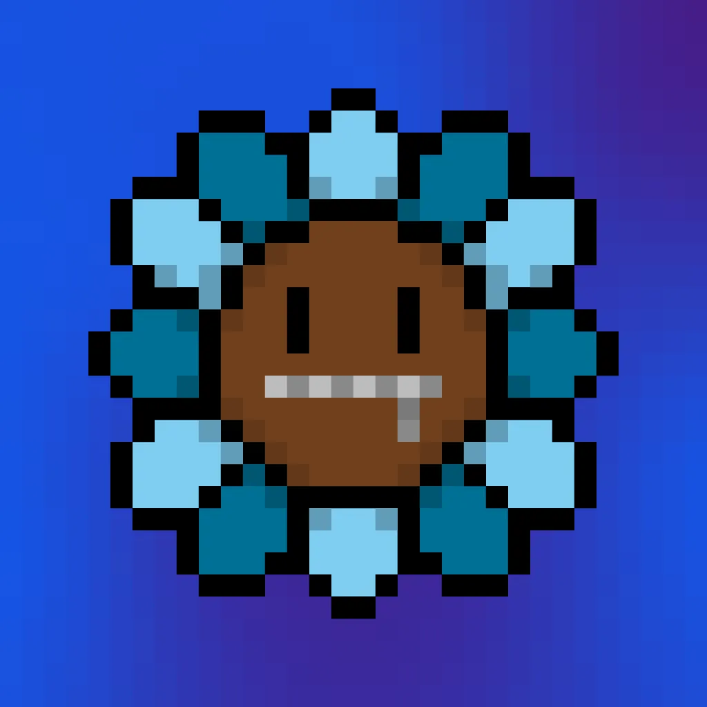 Murakami.Flowers is a work in which artist Takashi Murakami’s representative artwork, flowers, are expressed as dot art evocative of Japanese TV games created in the 1970s. The work is being developed with the number 108 as the keyword; a combination of 108 backgrounds and flower colors make up a field, and there are 108 fields. Each field has 108 flower images, resulting in 11,664 flower images in total. The number 108 is a reference to bonnō, or earthly temptations.

Murakami.Flowers NFTs are subject to the Collector Terms available here:https://murakamiflowers.kaikaikiki.com/collector.html. If you buy a Murakami.Flowers NFT, you do not receive commercial rights in the corresponding artwork.

©Takashi Murakami/Kaikai Kiki Co., Ltd. All Rights Reserved.