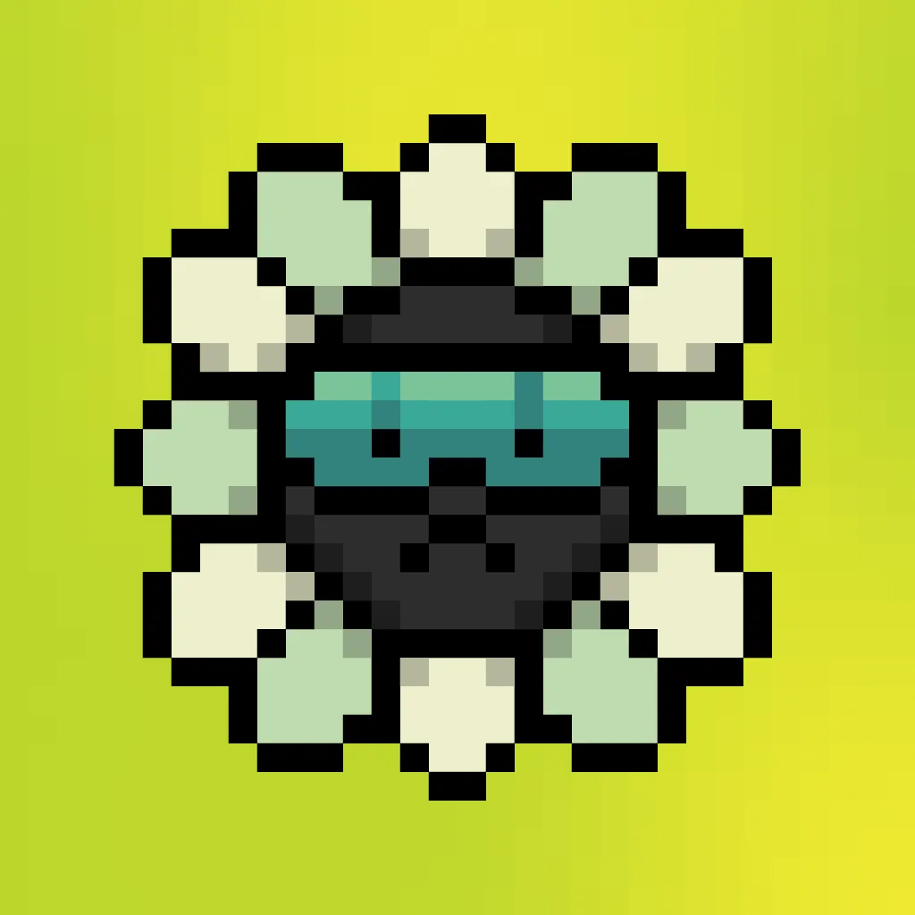 Murakami.Flowers is a work in which artist Takashi Murakami’s representative artwork, flowers, are expressed as dot art evocative of Japanese TV games created in the 1970s. The work is being developed with the number 108 as the keyword; a combination of 108 backgrounds and flower colors make up a field, and there are 108 fields. Each field has 108 flower images, resulting in 11,664 flower images in total. The number 108 is a reference to bonnō, or earthly temptations.

Murakami.Flowers NFTs are subject to the Collector Terms available here:https://murakamiflowers.kaikaikiki.com/collector.html. If you buy a Murakami.Flowers NFT, you do not receive commercial rights in the corresponding artwork.

©Takashi Murakami/Kaikai Kiki Co., Ltd. All Rights Reserved.