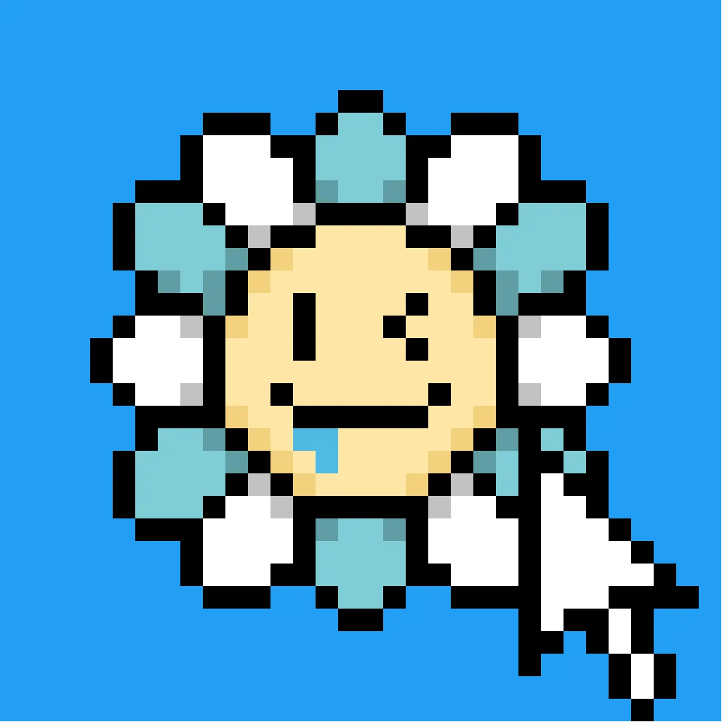 Murakami.Flowers is a work in which artist Takashi Murakami’s representative artwork, flowers, are expressed as dot art evocative of Japanese TV games created in the 1970s. The work is being developed with the number 108 as the keyword; a combination of 108 backgrounds and flower colors make up a field, and there are 108 fields. Each field has 108 flower images, resulting in 11,664 flower images in total. The number 108 is a reference to bonnō, or earthly temptations.

Murakami.Flowers NFTs are subject to the Collector Terms available here:https://murakamiflowers.kaikaikiki.com/collector.html. If you buy a Murakami.Flowers NFT, you do not receive commercial rights in the corresponding artwork.

©Takashi Murakami/Kaikai Kiki Co., Ltd. All Rights Reserved.