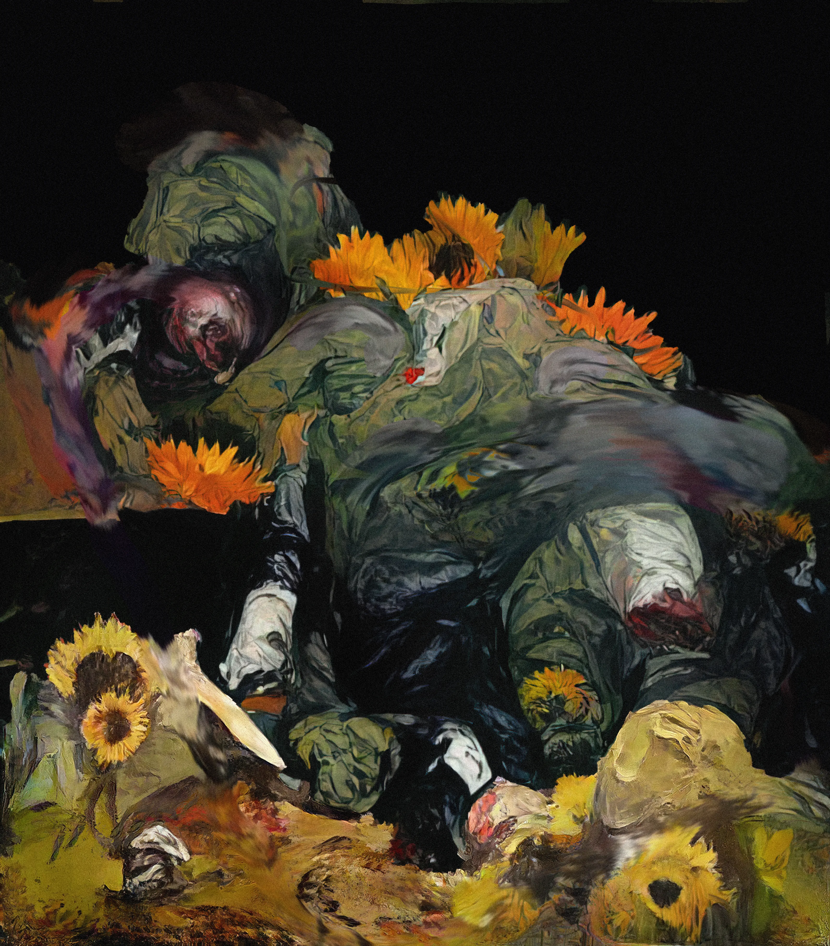 The sunflowers will grow on new soil. 