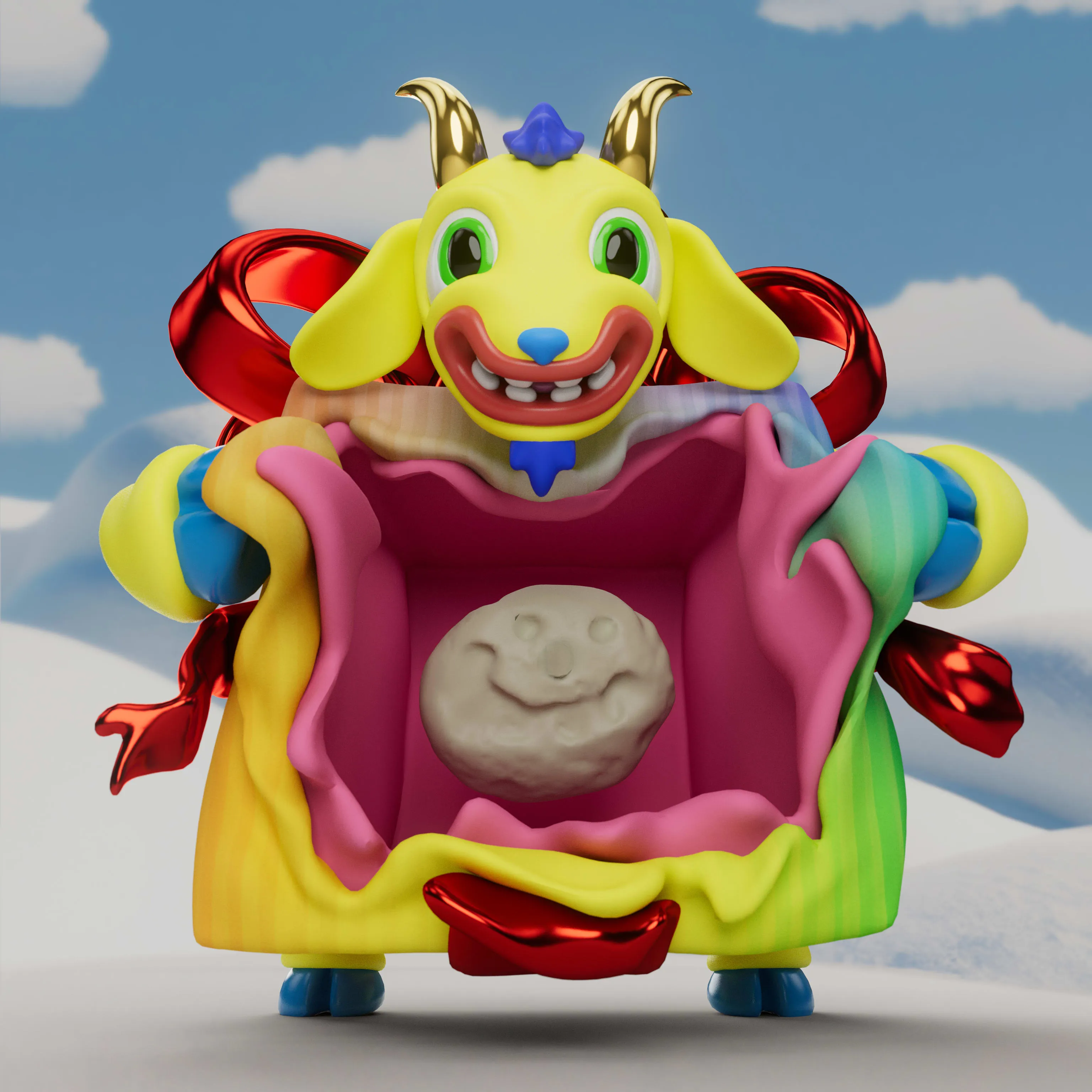 VeeFriends Mini Drops *Gift Goat JOY* - Created By [VeeFriends](https://veefriends.com) and [JOY](https://twitter.com/johnorionyoung)

*Gift Goat JOY* is a collection of 555 unique NFTs. 

Artist John Orion Young, known as JOY, brings his exuberant and colorful JOYWORLD style to the Gift Goat universe.

The original owner of this NFT also received a June Oven, a technologically innovative space-saving smart kitchen that combines 6 appliances into one.

This token is a part of the Gift Goat series and a VeeFriends Mini Drop collectible that lives on the Ethereum blockchain. 'Gift Goat JOY' is gift #9 of 18. 

This NFT does not grant you previous or future gifts from the Gift Goat Gifting Experience. For more information on the Gift Goat Series, please visit: https://veefriends.com/giftgoat

JOY

[joy.world](https://www.joy.world/)<br />
[Instagram](https://www.instagram.com/johnorionyoung/)<br />
[Twitter](https://twitter.com/johnorionyoung)