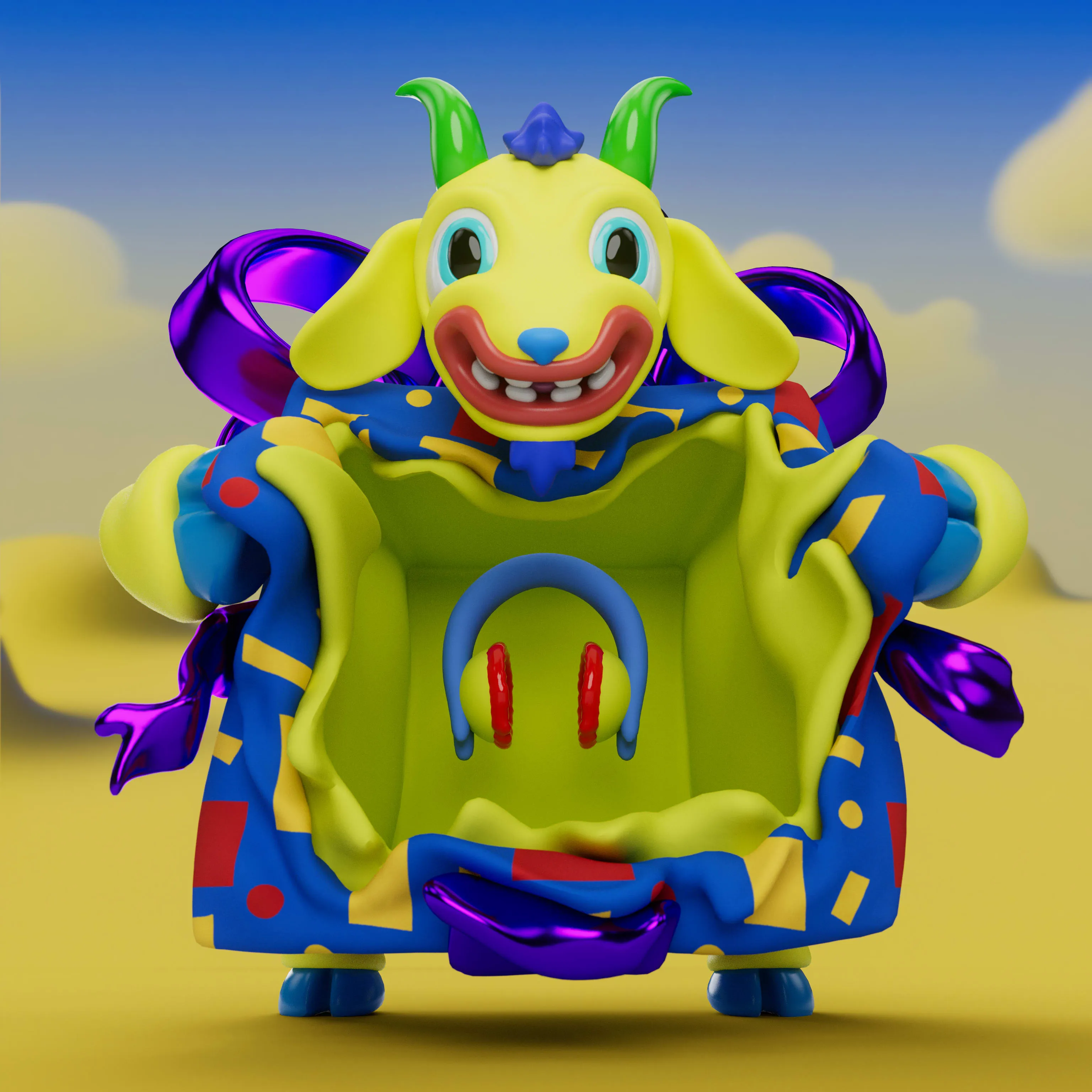 VeeFriends Mini Drops *Gift Goat JOY* - Created By [VeeFriends](https://veefriends.com) and [JOY](https://twitter.com/johnorionyoung)

*Gift Goat JOY* is a collection of 555 unique NFTs. 

Artist John Orion Young, known as JOY, brings his exuberant and colorful JOYWORLD style to the Gift Goat universe.

The original owner of this NFT also received a June Oven, a technologically innovative space-saving smart kitchen that combines 6 appliances into one.

This token is a part of the Gift Goat series and a VeeFriends Mini Drop collectible that lives on the Ethereum blockchain. 'Gift Goat JOY' is gift #9 of 18. 

This NFT does not grant you previous or future gifts from the Gift Goat Gifting Experience. For more information on the Gift Goat Series, please visit: https://veefriends.com/giftgoat

JOY

[joy.world](https://www.joy.world/)<br />
[Instagram](https://www.instagram.com/johnorionyoung/)<br />
[Twitter](https://twitter.com/johnorionyoung)