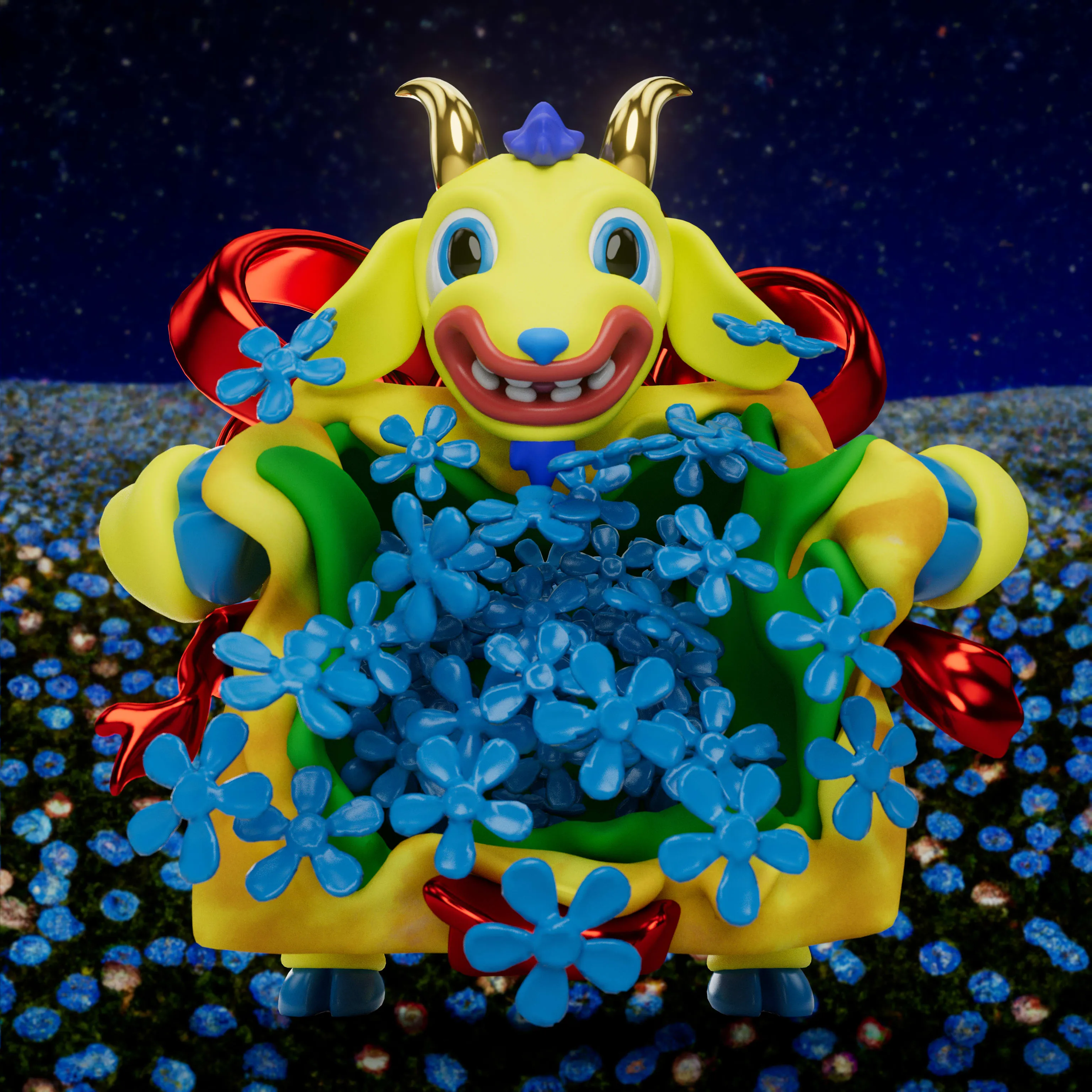 VeeFriends Mini Drops *Gift Goat JOY* - Created By [VeeFriends](https://veefriends.com) and [JOY](https://twitter.com/johnorionyoung)

*Gift Goat JOY* is a collection of 555 unique NFTs. 

Artist John Orion Young, known as JOY, brings his exuberant and colorful JOYWORLD style to the Gift Goat universe.

The original owner of this NFT also received a June Oven, a technologically innovative space-saving smart kitchen that combines 6 appliances into one.

This token is a part of the Gift Goat series and a VeeFriends Mini Drop collectible that lives on the Ethereum blockchain. 'Gift Goat JOY' is gift #9 of 18. 

This NFT does not grant you previous or future gifts from the Gift Goat Gifting Experience. For more information on the Gift Goat Series, please visit: https://veefriends.com/giftgoat

JOY

[joy.world](https://www.joy.world/)<br />
[Instagram](https://www.instagram.com/johnorionyoung/)<br />
[Twitter](https://twitter.com/johnorionyoung)