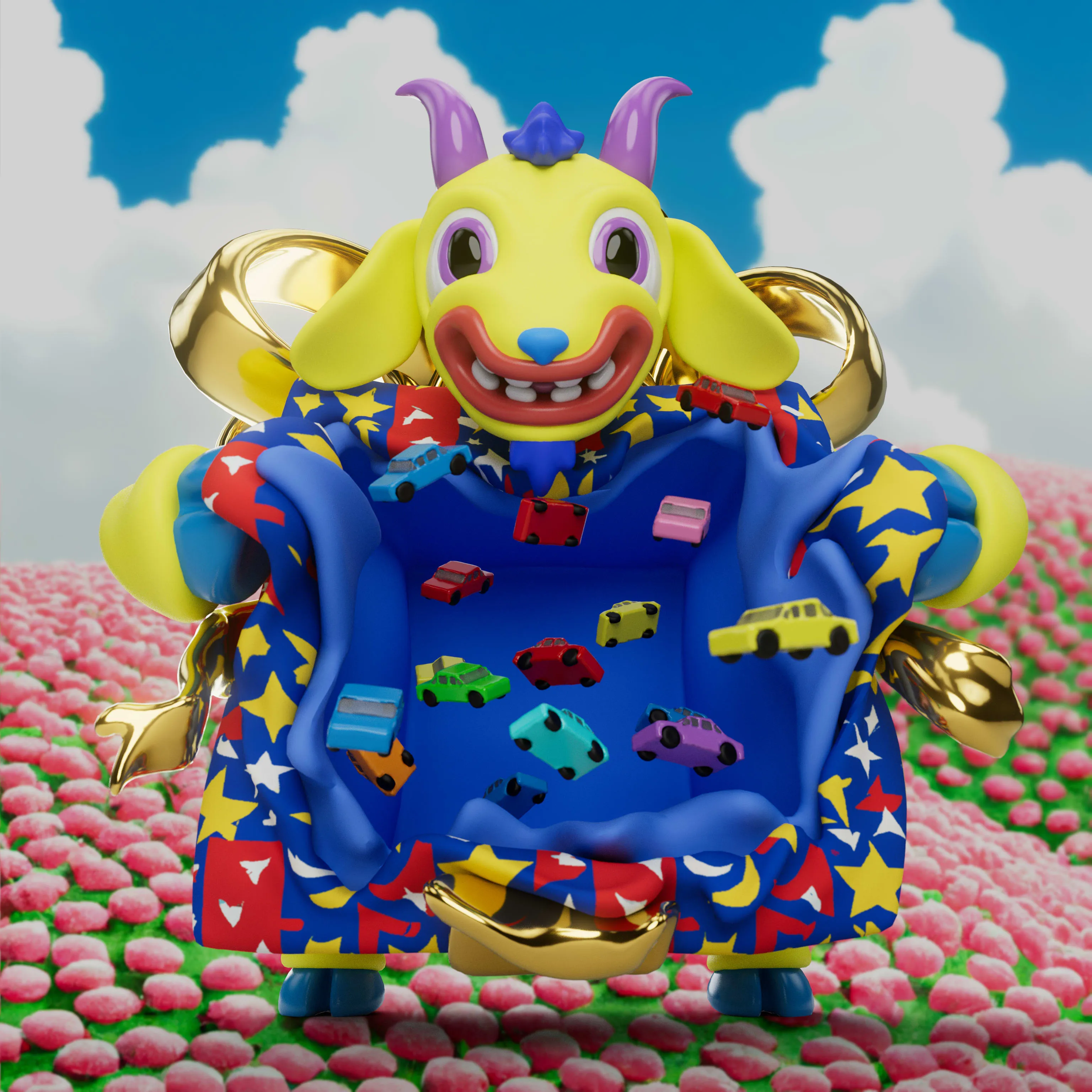 VeeFriends Mini Drops *Gift Goat JOY* - Created By [VeeFriends](https://veefriends.com) and [JOY](https://twitter.com/johnorionyoung)

*Gift Goat JOY* is a collection of 555 unique NFTs. 

Artist John Orion Young, known as JOY, brings his exuberant and colorful JOYWORLD style to the Gift Goat universe.

The original owner of this NFT also received a June Oven, a technologically innovative space-saving smart kitchen that combines 6 appliances into one.

This token is a part of the Gift Goat series and a VeeFriends Mini Drop collectible that lives on the Ethereum blockchain. 'Gift Goat JOY' is gift #9 of 18. 

This NFT does not grant you previous or future gifts from the Gift Goat Gifting Experience. For more information on the Gift Goat Series, please visit: https://veefriends.com/giftgoat

JOY

[joy.world](https://www.joy.world/)<br />
[Instagram](https://www.instagram.com/johnorionyoung/)<br />
[Twitter](https://twitter.com/johnorionyoung)