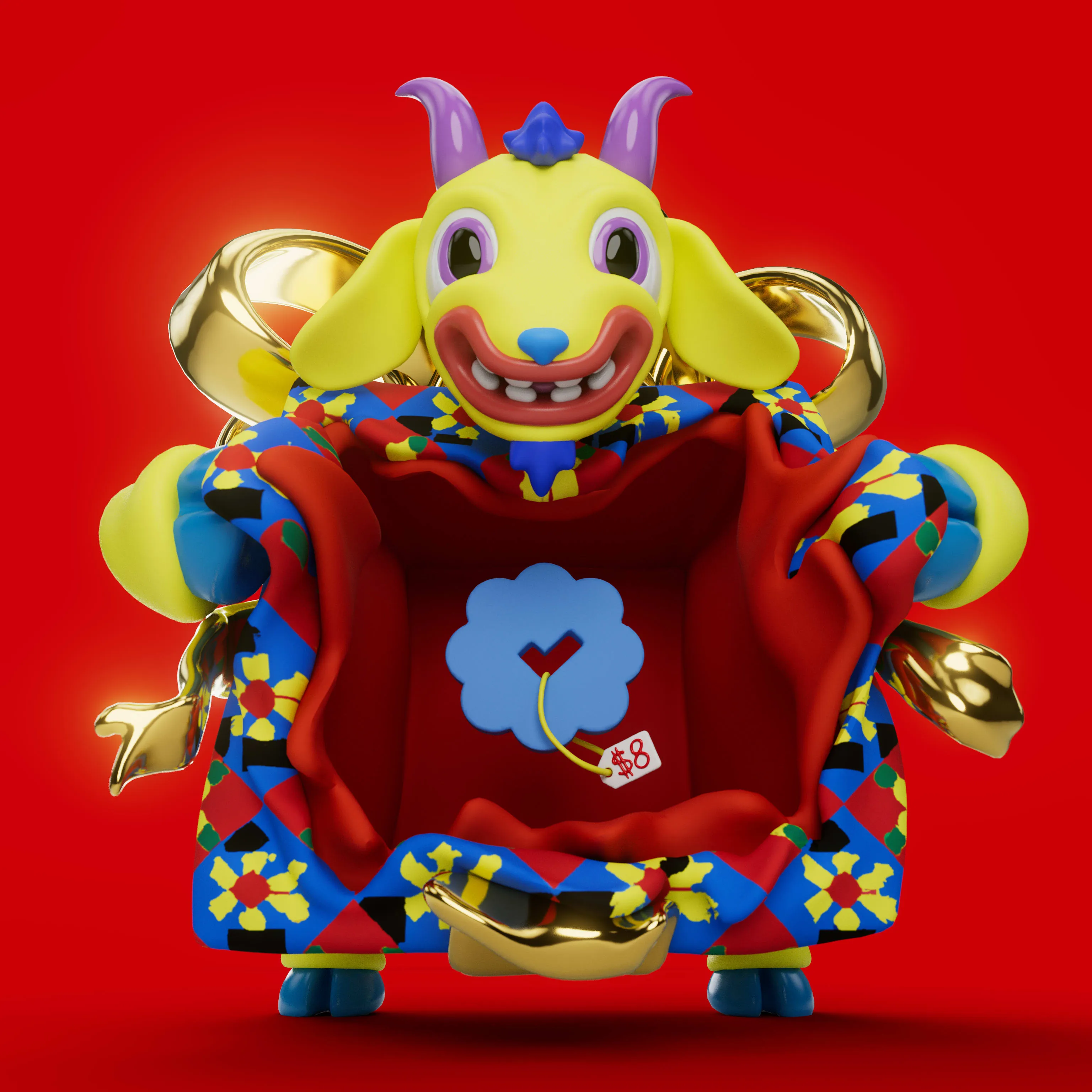VeeFriends Mini Drops *Gift Goat JOY* - Created By [VeeFriends](https://veefriends.com) and [JOY](https://twitter.com/johnorionyoung)

*Gift Goat JOY* is a collection of 555 unique NFTs. 

Artist John Orion Young, known as JOY, brings his exuberant and colorful JOYWORLD style to the Gift Goat universe.

The original owner of this NFT also received a June Oven, a technologically innovative space-saving smart kitchen that combines 6 appliances into one.

This token is a part of the Gift Goat series and a VeeFriends Mini Drop collectible that lives on the Ethereum blockchain. 'Gift Goat JOY' is gift #9 of 18. 

This NFT does not grant you previous or future gifts from the Gift Goat Gifting Experience. For more information on the Gift Goat Series, please visit: https://veefriends.com/giftgoat

JOY

[joy.world](https://www.joy.world/)<br />
[Instagram](https://www.instagram.com/johnorionyoung/)<br />
[Twitter](https://twitter.com/johnorionyoung)