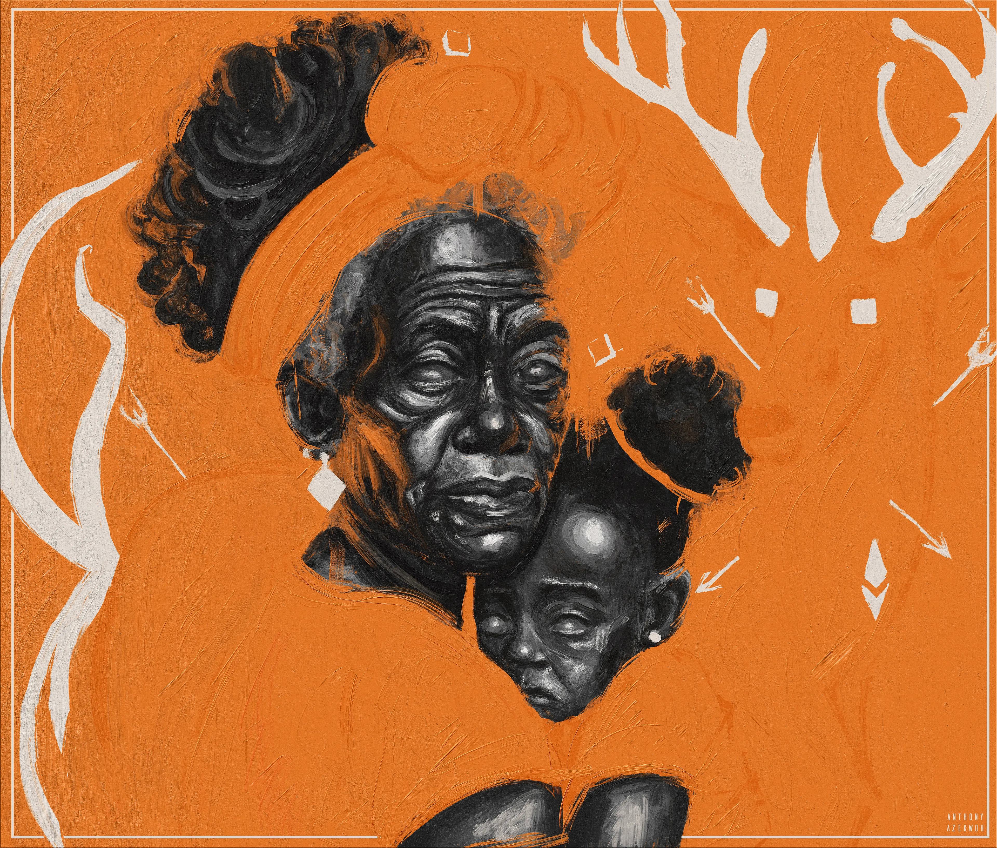 Protected. 

The next painting in Phase 2 of The Deathless. A family at war and on the run. Lost. but protected. 