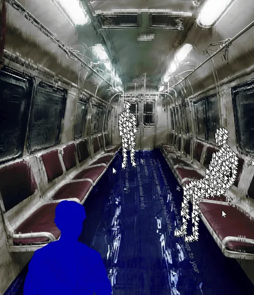 In a digital world where reality is warped by a flickering blue screen of death, a subway car hurtles through pixels, filled with glitches and blinking cursors. One passenger on this virtual train is a man, constructed entirely of cursors. He slides along the seats, surrounded by the remnants of the digital world that has shut down. The train screeches to a halt as if reality itself is collapsing. In the ensuing silence, the cursor-man steps out into an empty world where only a pixelated reality endlessly repeats.
AI generated music