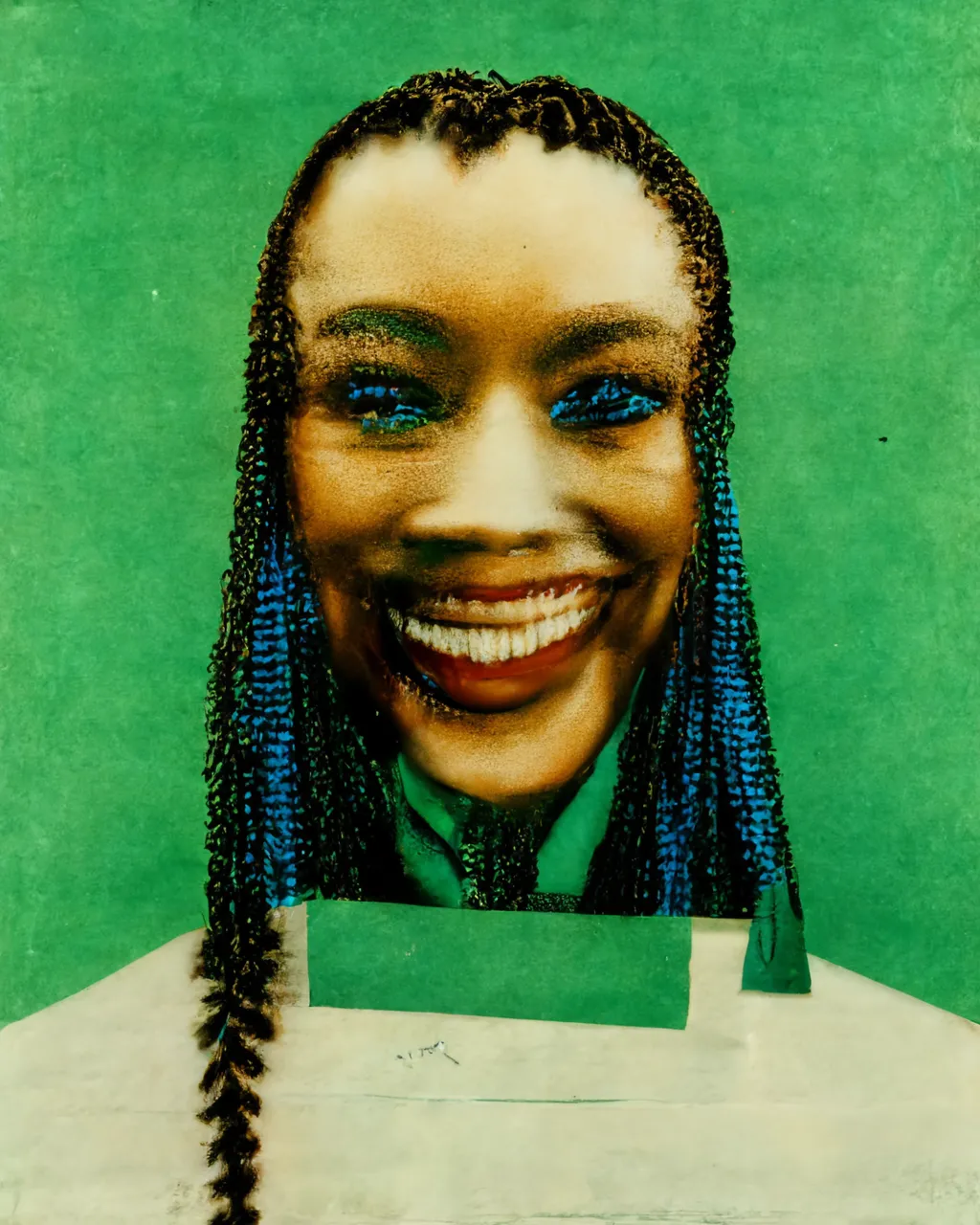 A visual exploration of Black hair texture and hairstyles as interpreted by Midjourney's (v3) text-to-image algorithm. I'm interested in the algorithm's visualizations of the type 4 hair texture, which is characterized by its tight, dense, and coily strands. What does the algorithm make of the coils and twists? What does it make of the way type 4 hair can be styled in an Afro, in box-braids?