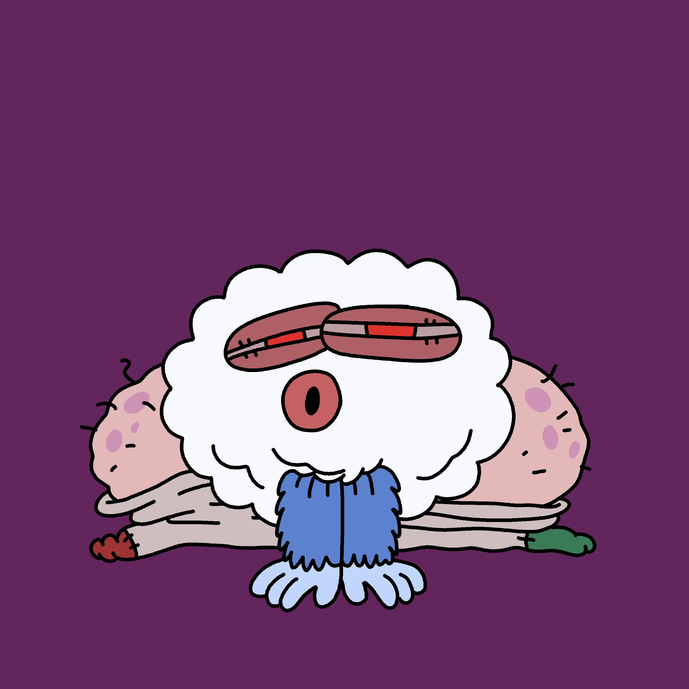 A festive, warty, amphibious creature spawned from the metaverse in the holiday season of 2021