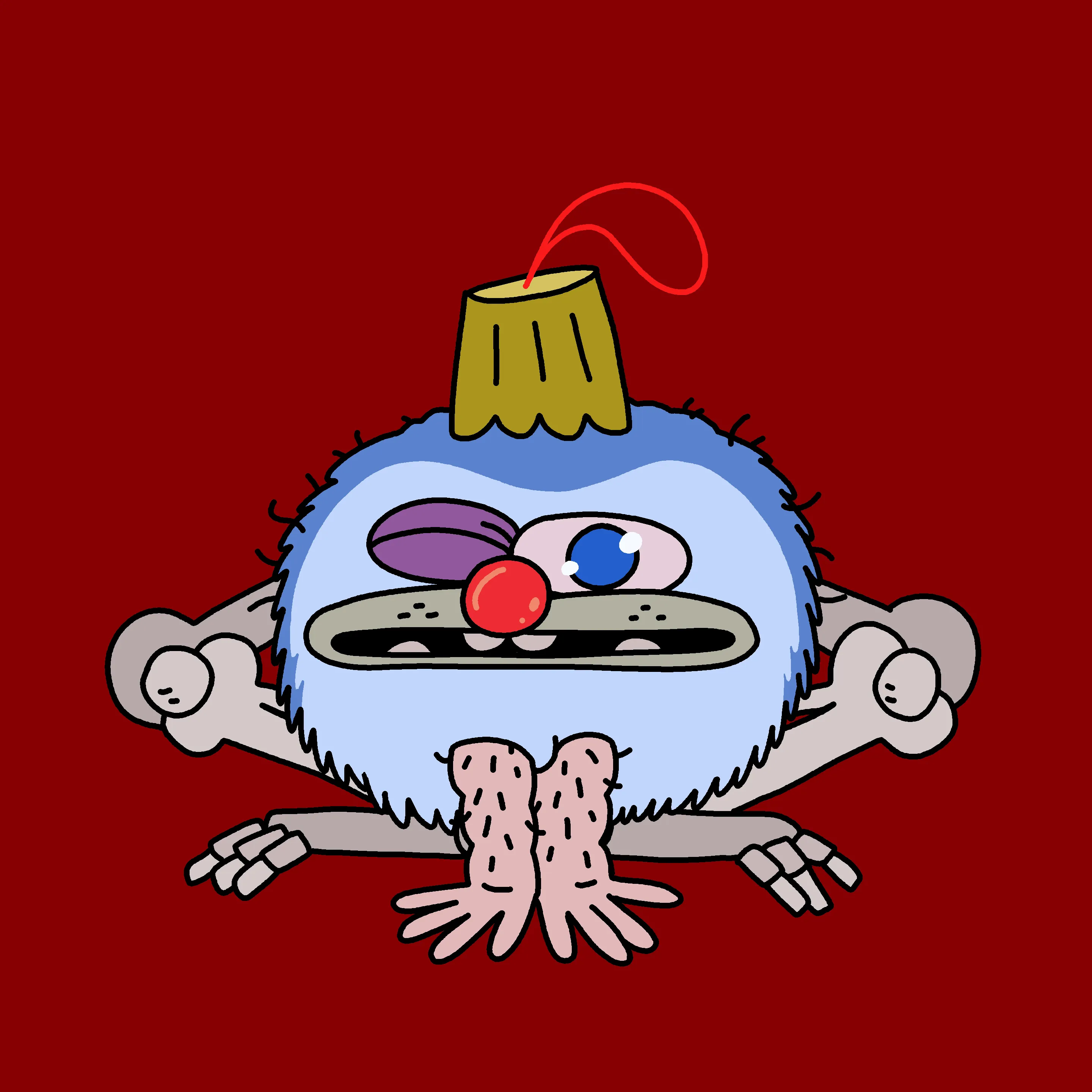 A festive, warty, amphibious creature spawned from the metaverse in the holiday season of 2021