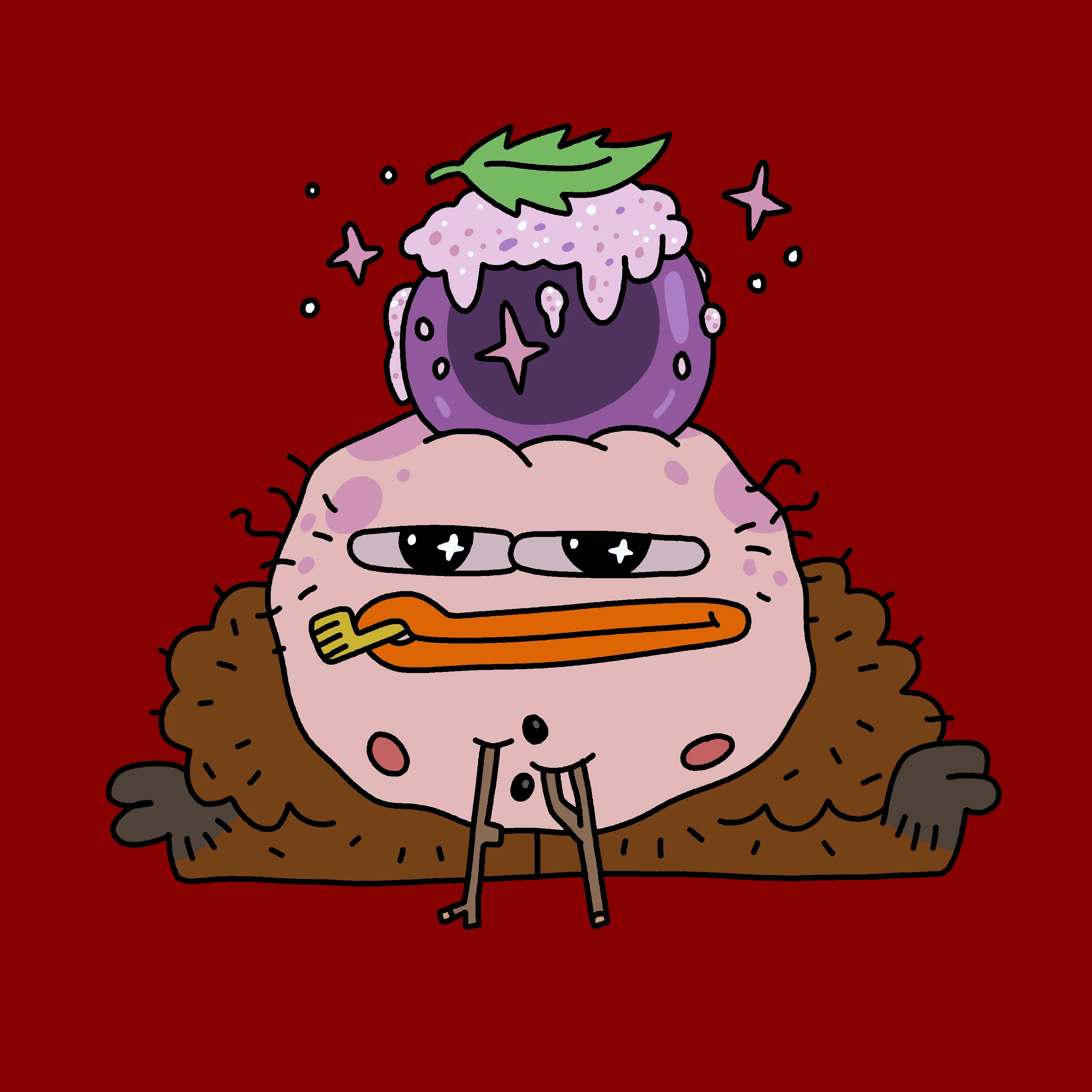 A festive, warty, amphibious creature spawned from the metaverse in the holiday season of 2021