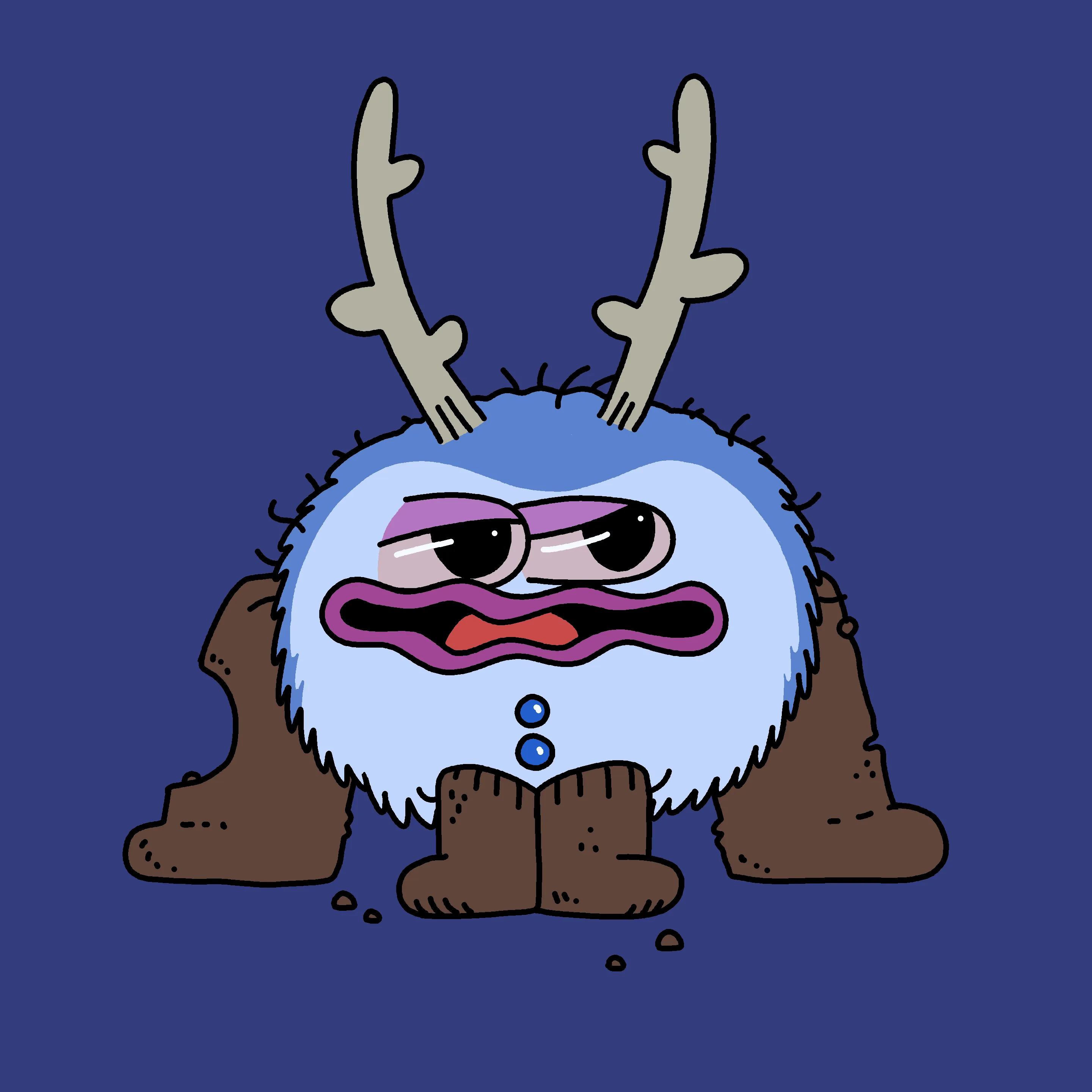 A festive, warty, amphibious creature spawned from the metaverse in the holiday season of 2021