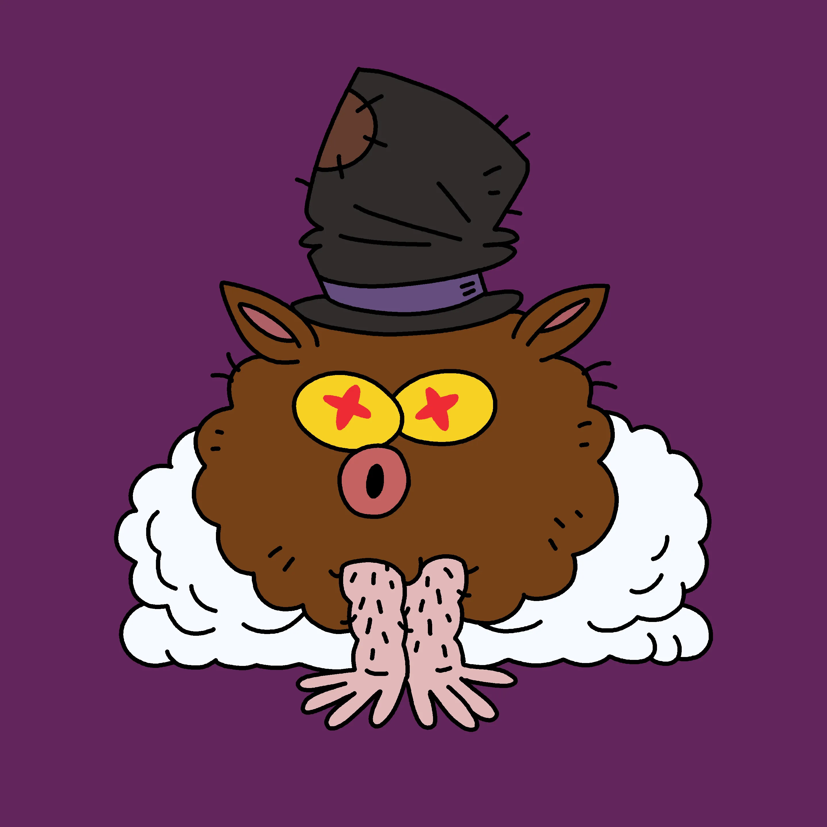 A festive, warty, amphibious creature spawned from the metaverse in the holiday season of 2021