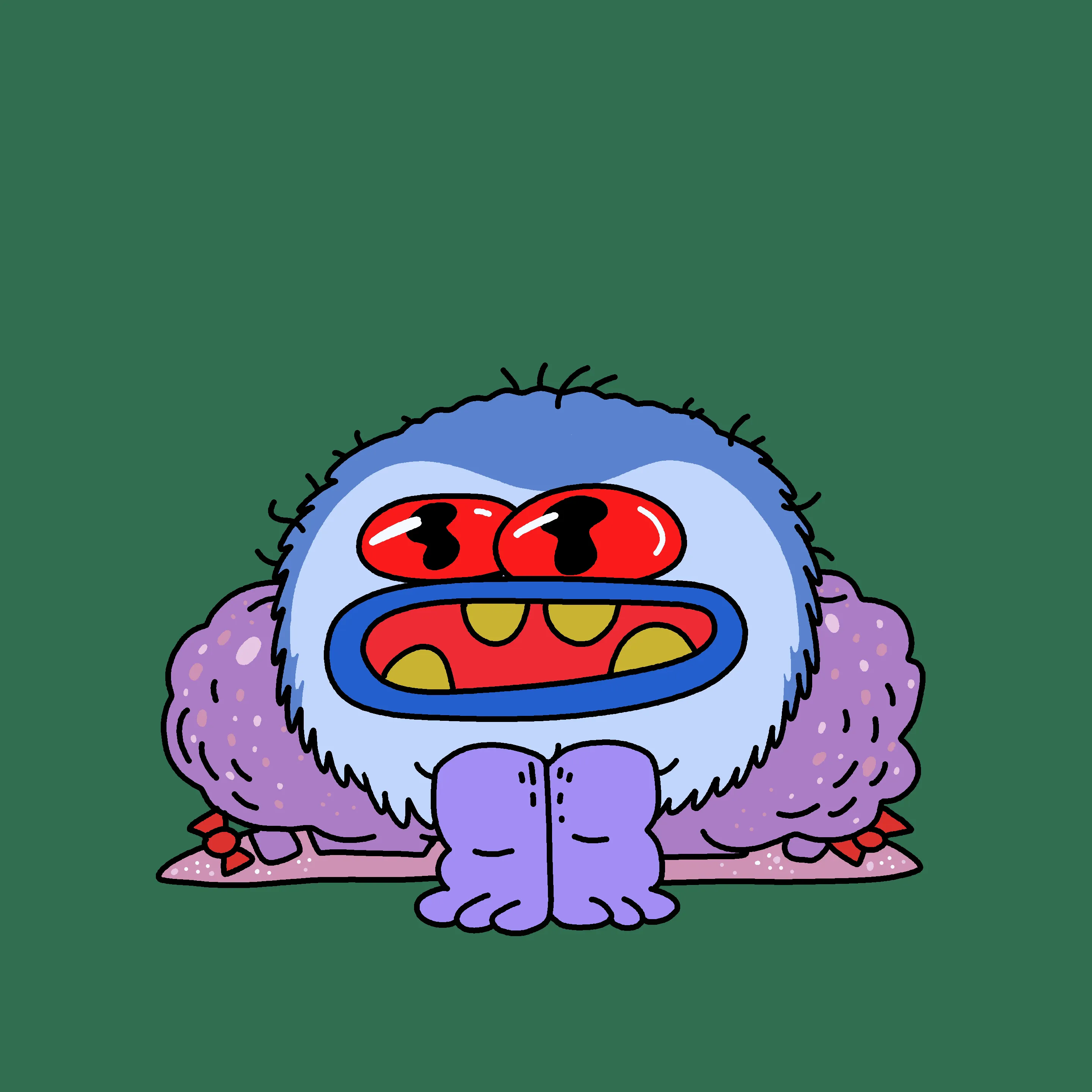 A festive, warty, amphibious creature spawned from the metaverse in the holiday season of 2021