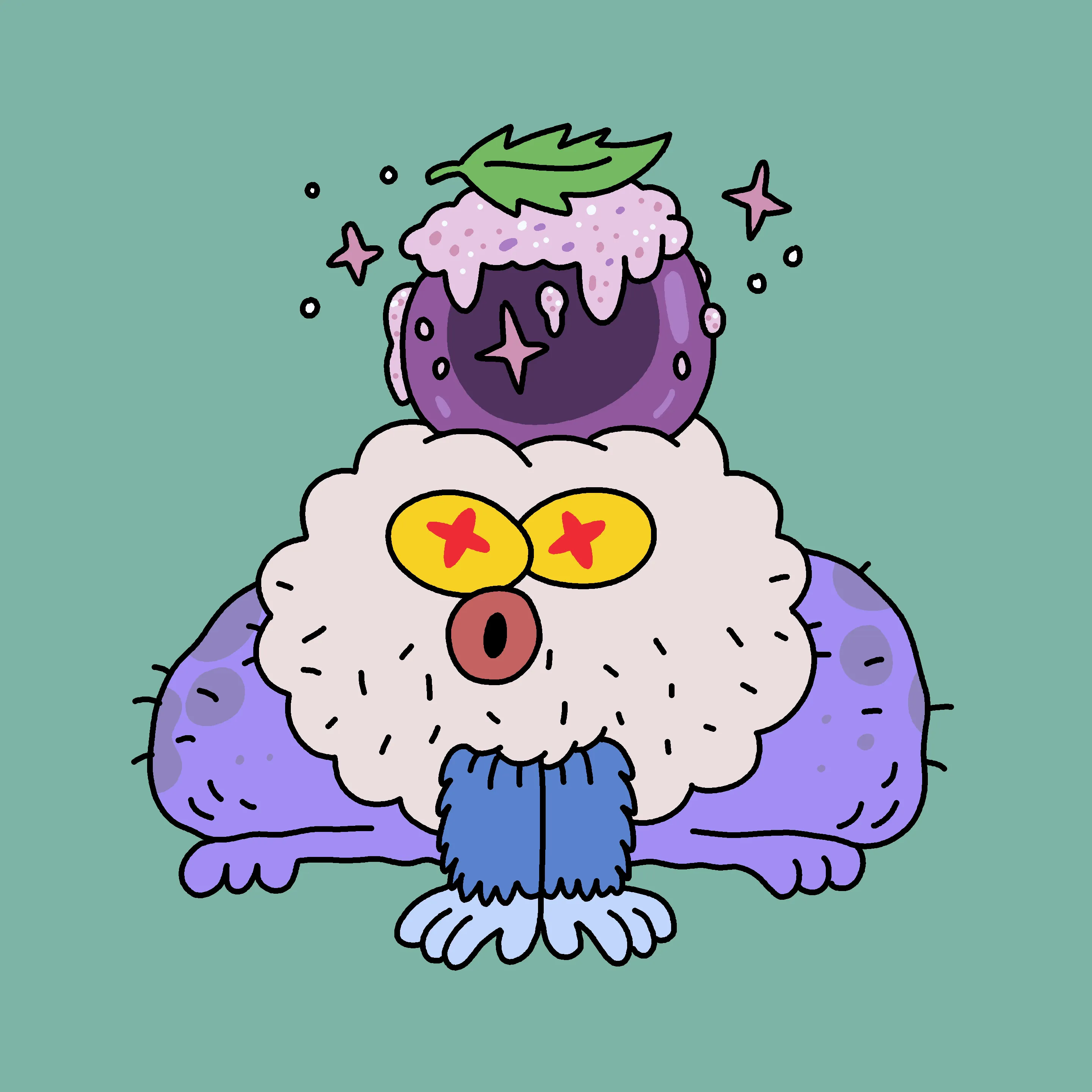 A festive, warty, amphibious creature spawned from the metaverse in the holiday season of 2021