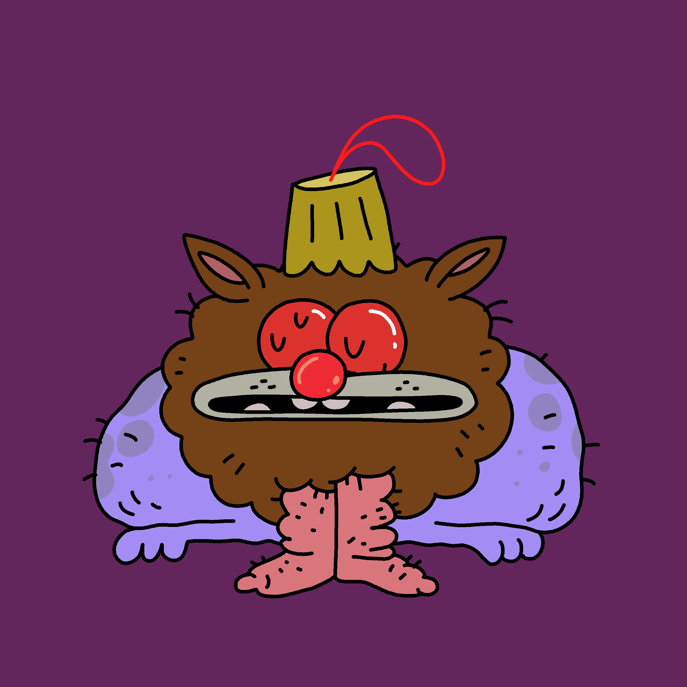 A festive, warty, amphibious creature spawned from the metaverse in the holiday season of 2021