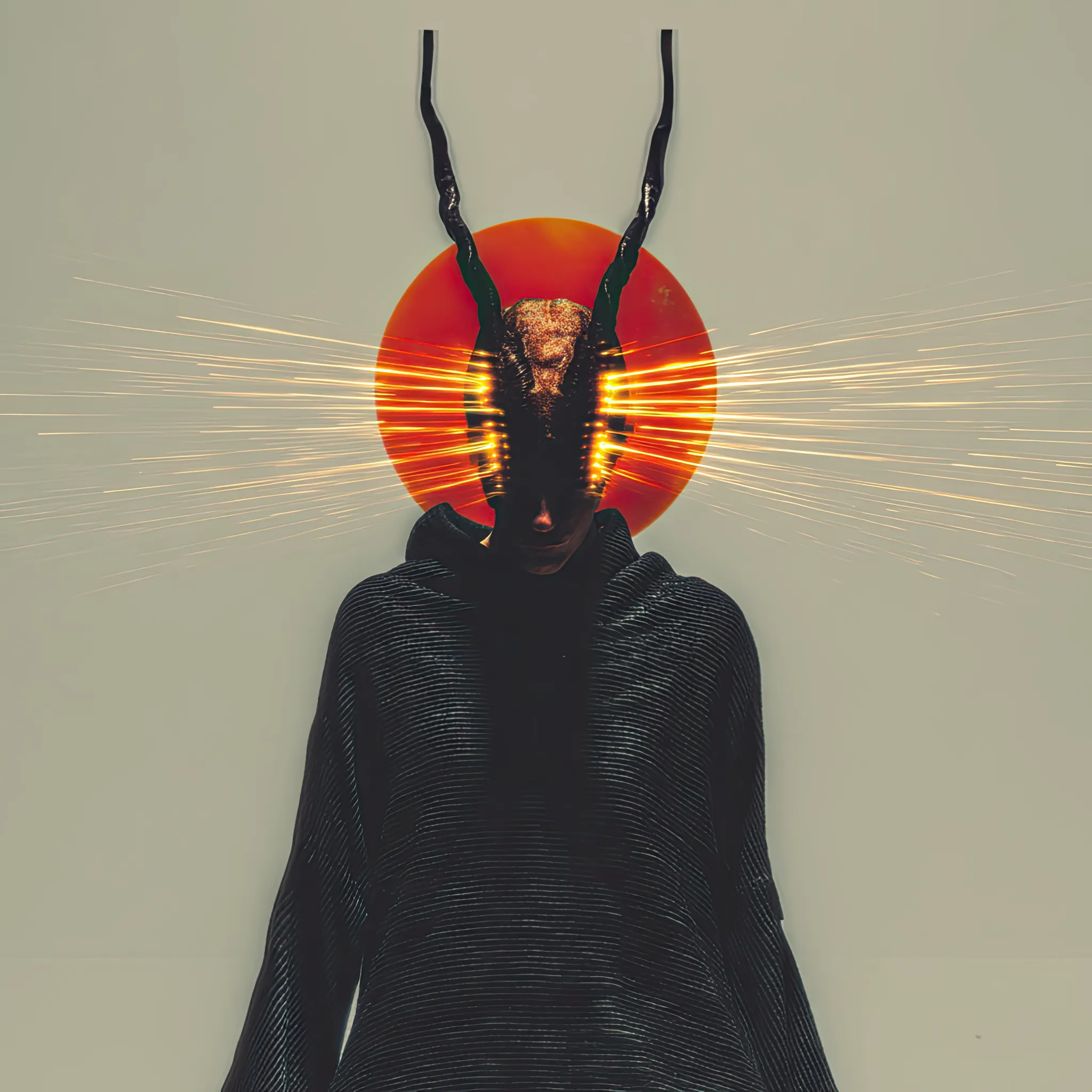 Jagged horns rise from a flint skull, flanked by arcs of ignition. Light doesn’t radiate—it escapes. A being forged in seizure and vow.
Mythic Role: Monk of the Electric Famine
Belief System: Worshipped by those who seek purity through overload.
Totemic Feature: Conductive Horns
Mouth Symbolism: Withheld Voltage
Color Scheme: Torch Red + Scorched Bronze