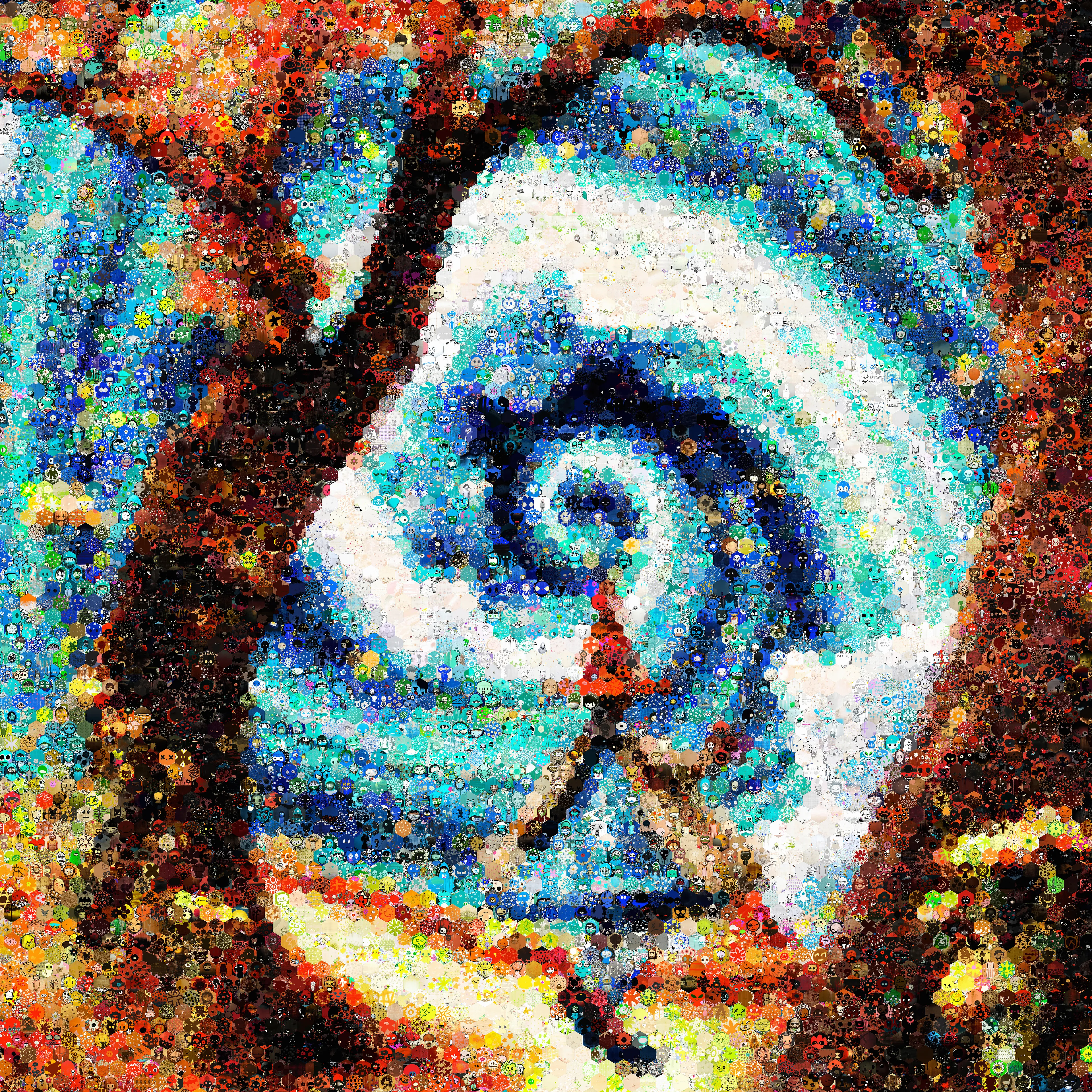 Introducing Dorothy's Call to Adventure, a new Megapixels artwork.\n\nLove for disenfranchised and marginalized people is the central theme to my art. This piece features Dorothy walking towards a tornado portal.\n\nI'm drawn to the Wizard of Oz because of my love for the Tin Man, Cowardly Lion and the Scarecrow, who believe they are inadequate. However, it's Dorothy's love and compassion towards her friends that make's the story so important to me.\n\nMy Megapixel collection is composed of images made from adorable AI-generated tiles that I cheekily nicknamed "Bushis".\n\nWith Megapixels, I seek to bring a touch of nostalgia to the constantly evolving intersection of art and technology: the sharp, geometric tiles both evoke traditional pixels while showcasing miniature, fully-formed works of art.\n\nDorothy's Call to Adventure is made from just about 5,000 Bushi tiles. Click on the IPFS link and zoom way in to have your mind blown.