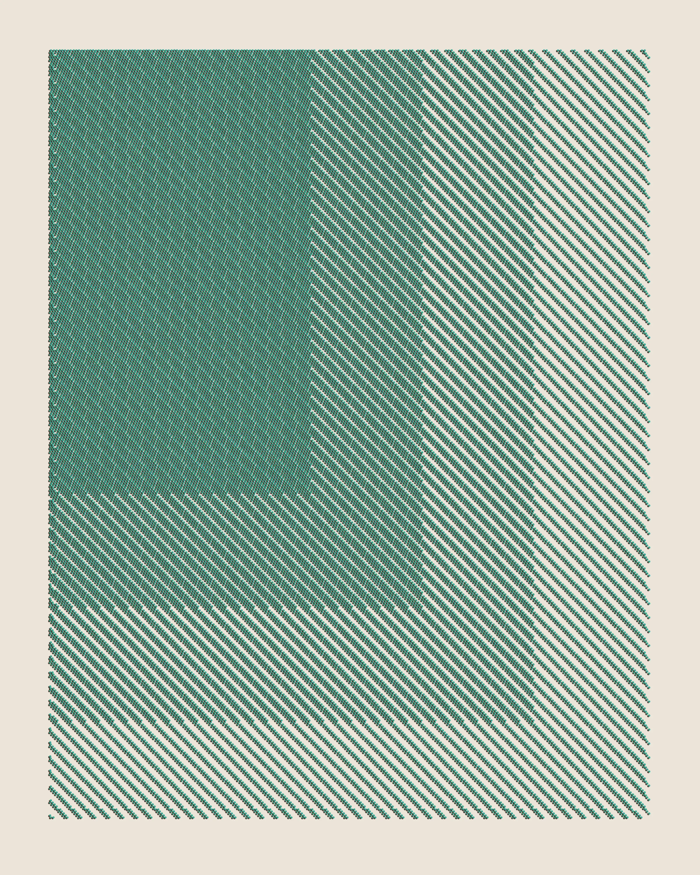 QQL is a collaborative experiment in generative art by Tyler Hobbs and Indigo Mané. This piece was co-created with 1.simulacrumqql.eth.