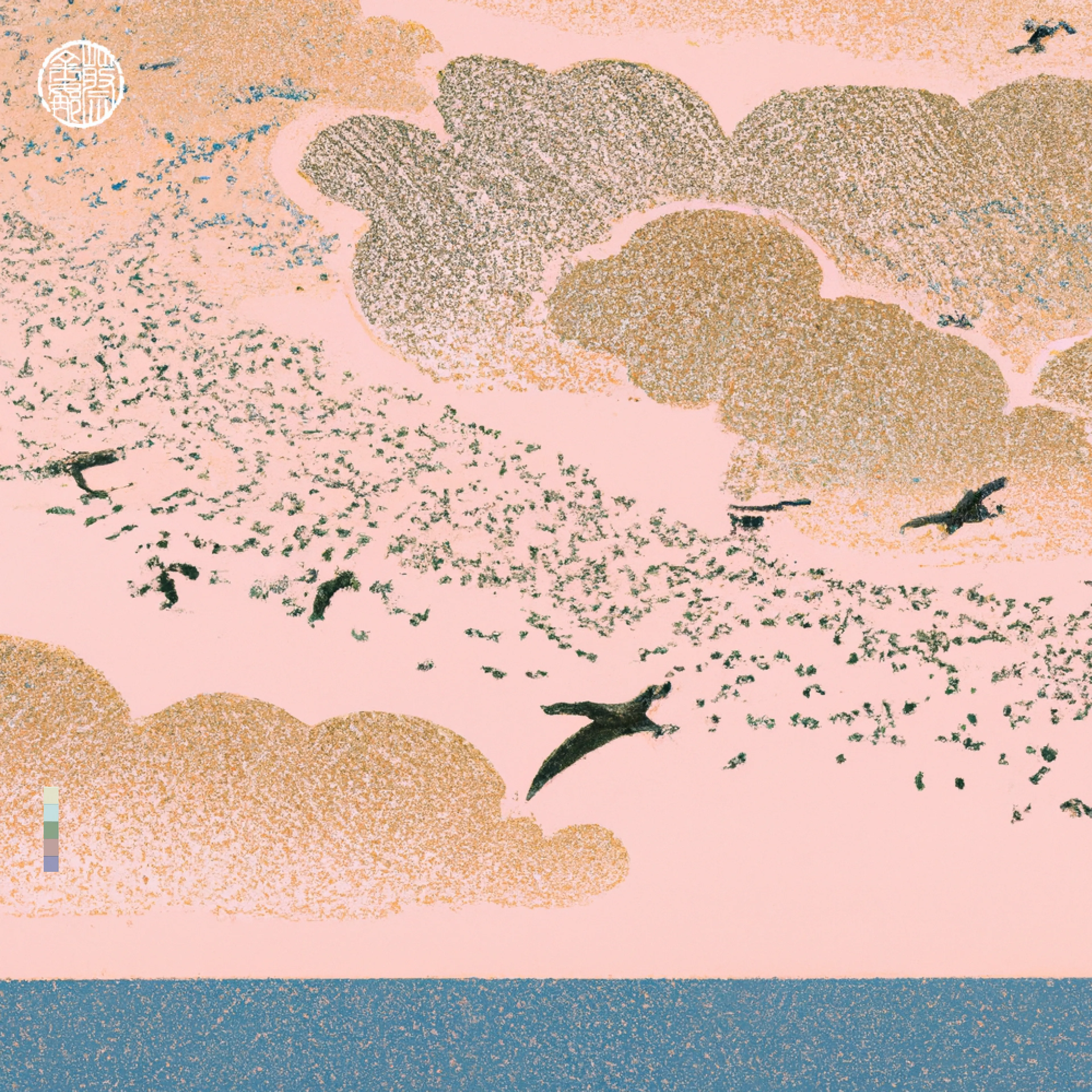 A collection where we look up… I live in a place of vast, ever changing skies, expansive ocean and abundant bird life. It is a rich, shifting beauty of atmospheric space and calming nature that I have the privilege to see every day.  This collection invites you to see the world through my eyes. “With no body worthy of offering, I long to present you the sky above. To hand over everything to you.” - Yumi Fuzuki · Love Georgina × DALL·E