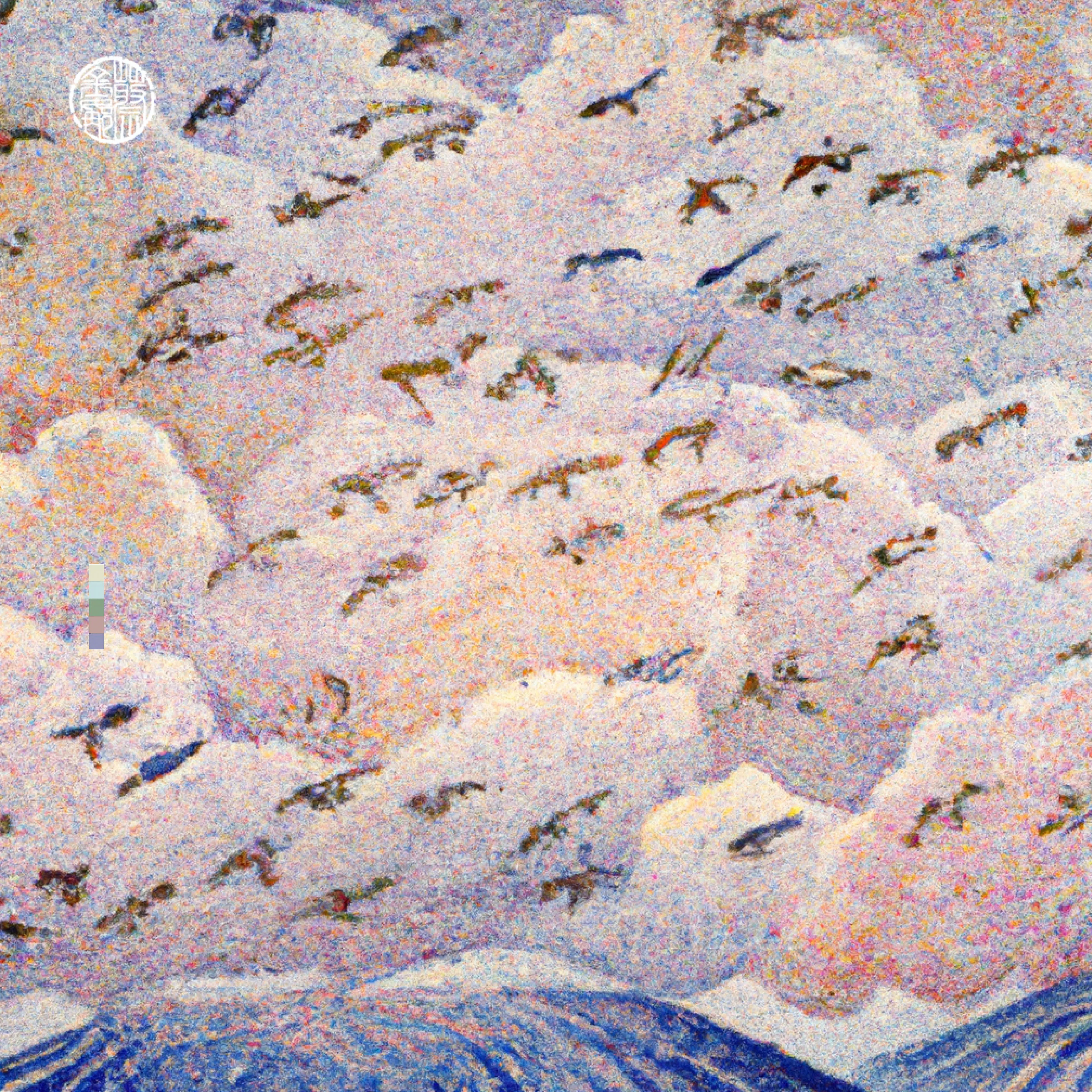 A collection where we look up… “With no body worthy of offering, I long to present you the sky above. To hand over everything to you.” - Yumi Fuzuki · Love Georgina × DALL·E