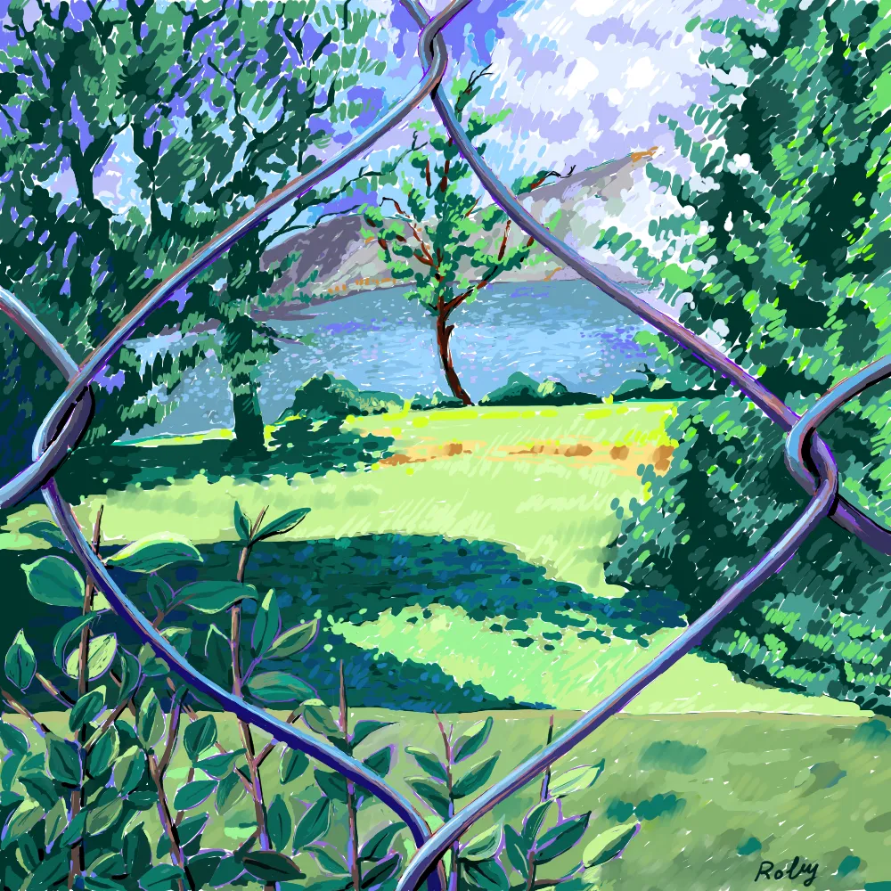 This artwork represents a particularly peaceful landscape, uncontaminated by humans, which can only be observed and admired from the outside since it is surrounded by an impenetrable fence that prevents anyone from accessing it.

Edition 1/1 of an original artwork by Siapou.

Created on CSP in 2021, 1024x1280 pixels, 300dpi