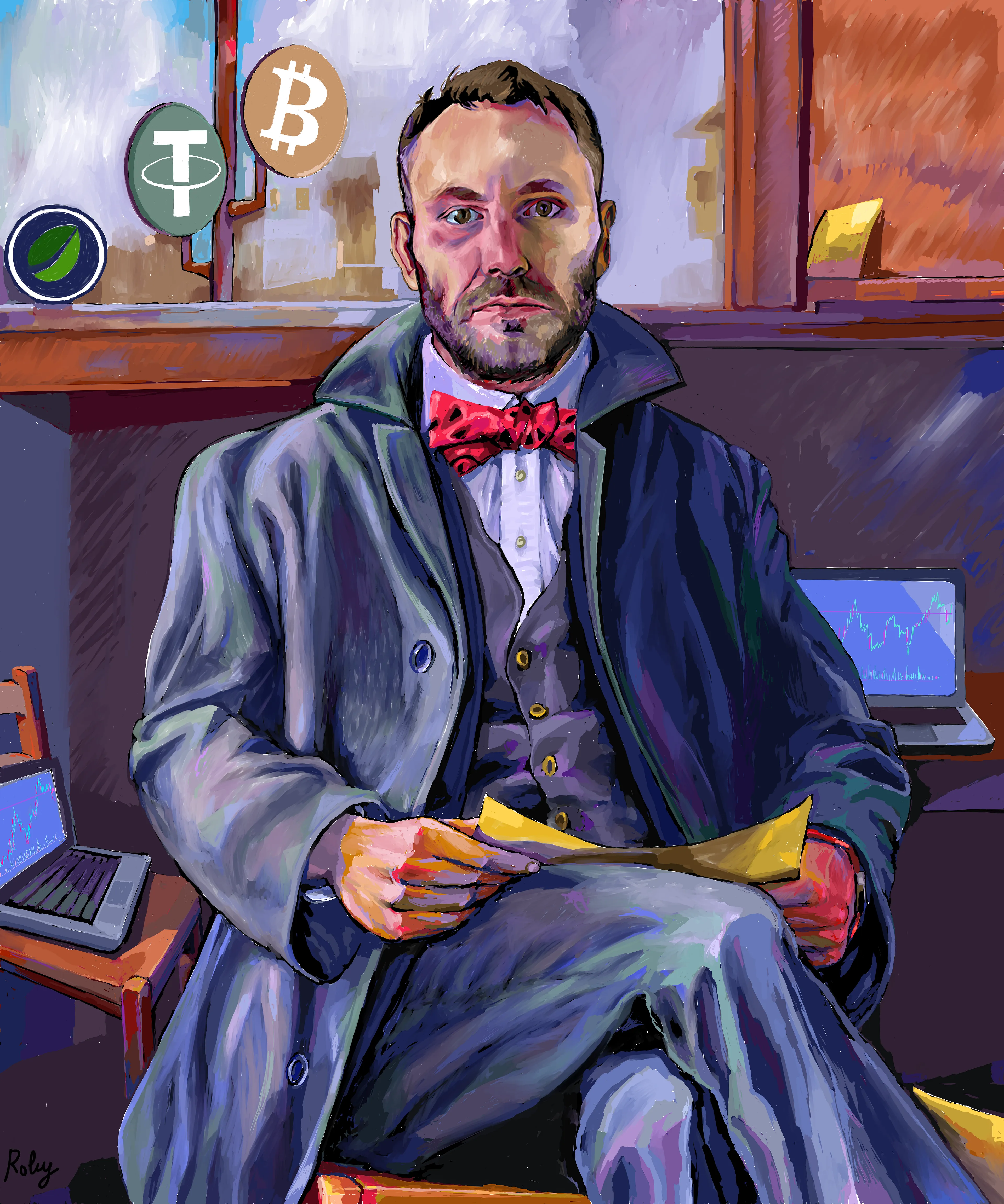 Portrait of the OG Paolo Ardoino, CTO of Bitfinex and Tether_to as well as a pillar of the cryptocurrency industry. This artwork is intentionally inspired by the portrait of Ambroise Vollard painted by the master Paul Cézanne.

1/1 edition NFT created by Siapou, 2022.

Digital artwork realized on CSP, resolution: 5000x6000 Pixels, 300 dpi.
 