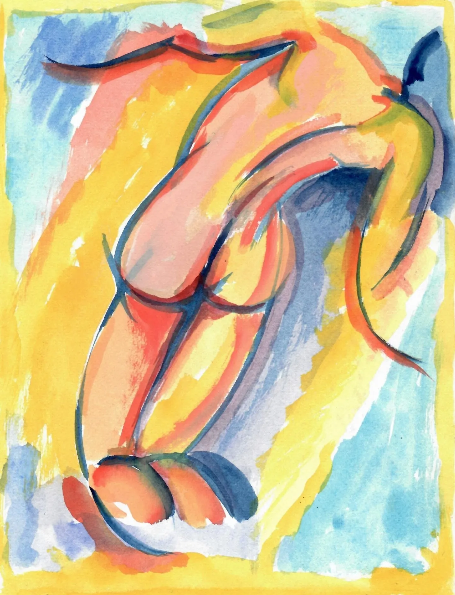 Watercolour on cardboard realised in Mazzara del Vallo (Sicily), in 1988.
