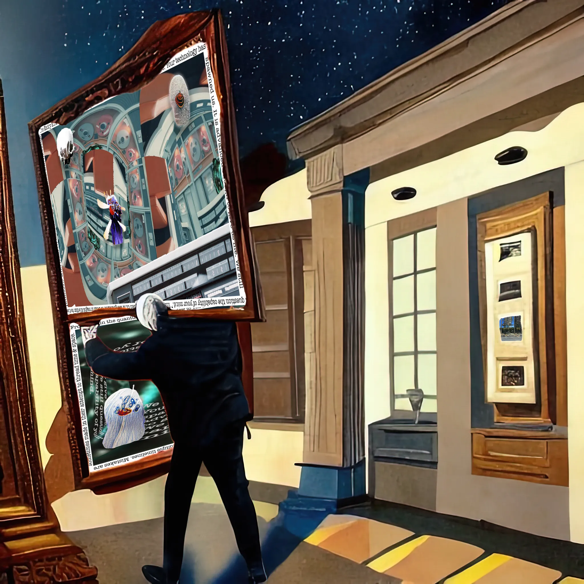 Stolen, robbed, art theft -- a digital NFT art heist.  On September 28 2022, 2:39 pm UTC someone broke into a wallet full of art and two Bård Ionson art pieces (AsyncArt) were stolen from https://twitter.com/pleeth_ Needless to say The Entity is not pleased.  
SAGE Anomaly 53 and 54 were removed from Pleeth's wallet. These were precious works of art to Pleeth and in order to cheer Pleeth up the artist has created this new art piece to immortalize the event.