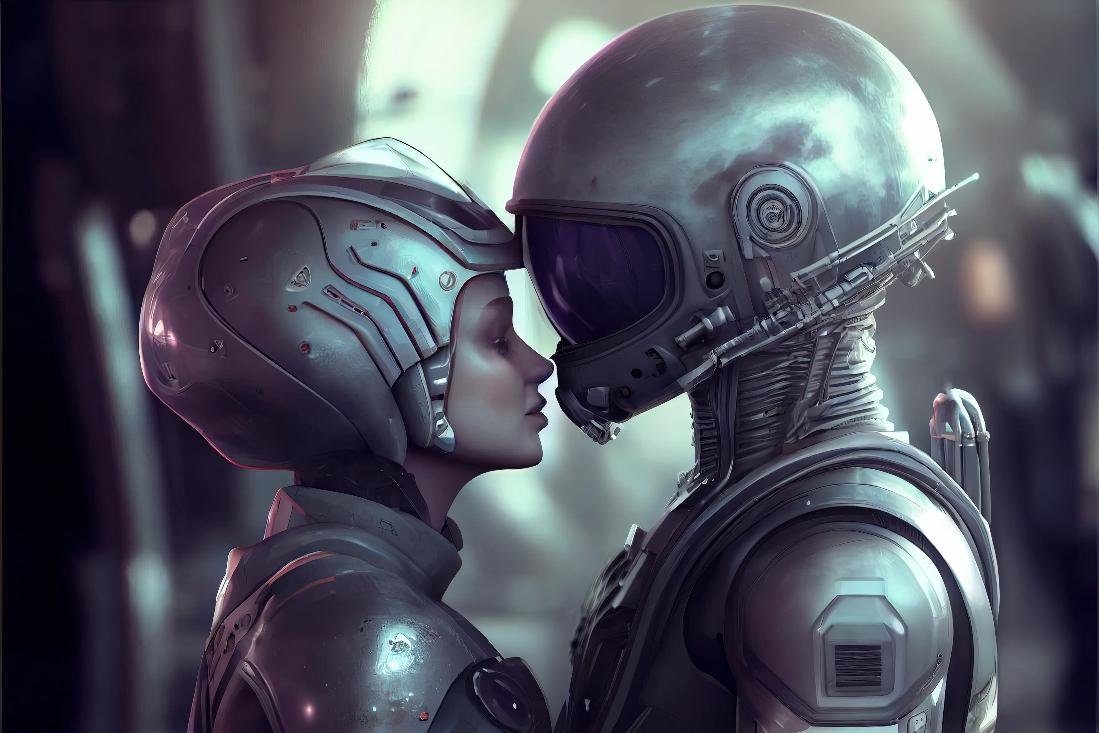 Using AI to rediscover a sense of affection and intimacy in a sci-fi environment in the near future. Humans will be humans now and then.

Spatial Kiss I - Human kissing AI humanoid.