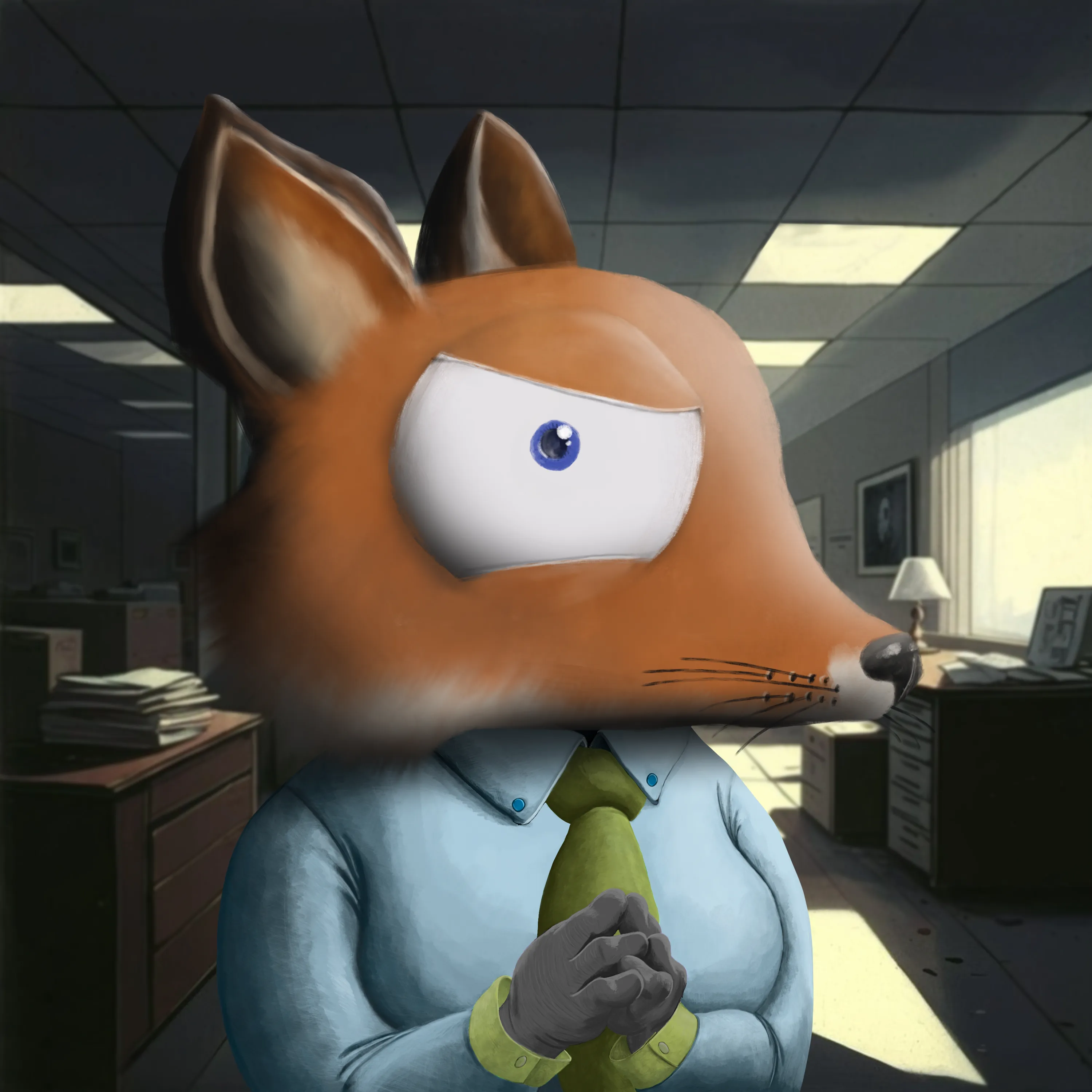 Welcome to BiG iNC! By the grace of BiG MiSTER and our pSeudo-Natural Animal Track and Capture Humanelyish (SNATCH) operatives, you have been selected as an employee! Congratulations! Now sit your fuzzy little butt down in this chair - don’t mind the restraints - and hold still.