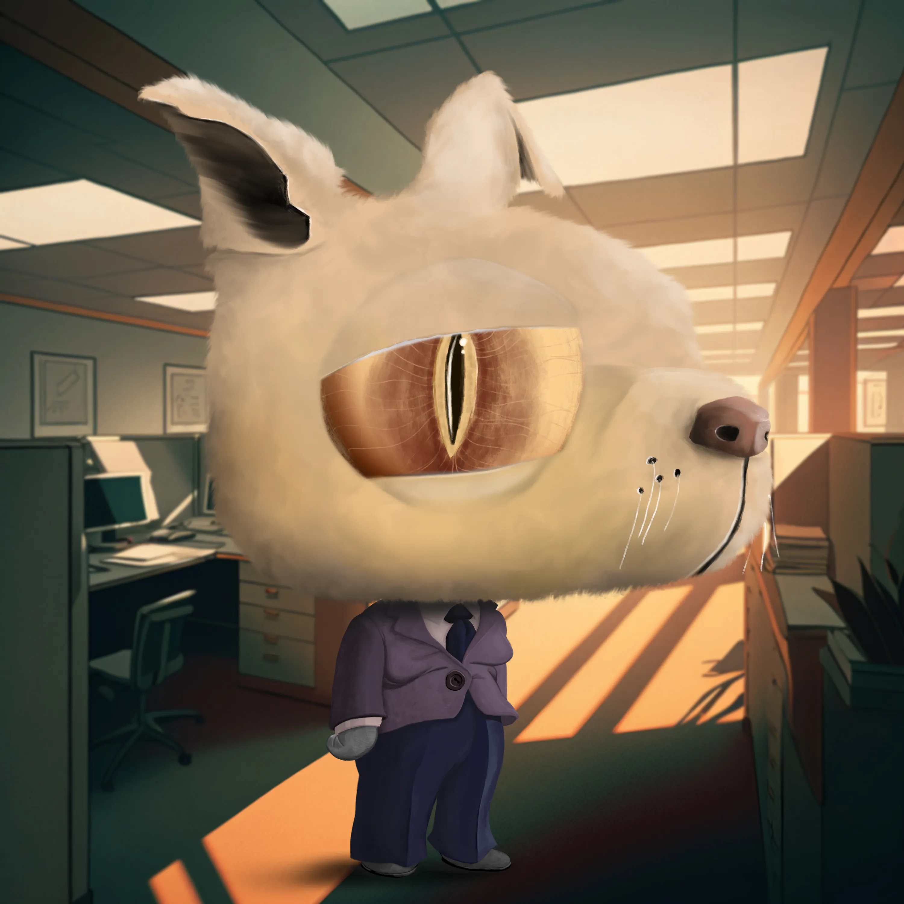 Welcome to BiG iNC! By the grace of BiG MiSTER and our pSeudo-Natural Animal Track and Capture Humanelyish (SNATCH) operatives, you have been selected as an employee! Congratulations! Now sit your fuzzy little butt down in this chair - don’t mind the restraints - and hold still.
