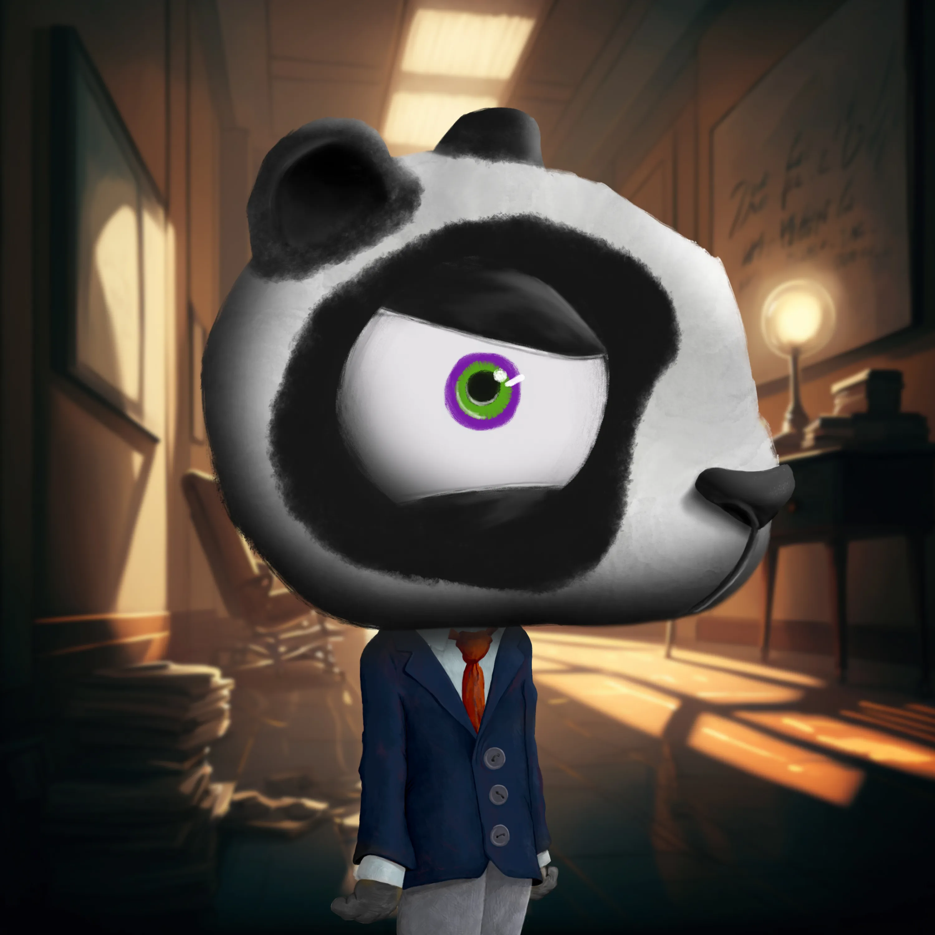 Welcome to BiG iNC! By the grace of BiG MiSTER and our pSeudo-Natural Animal Track and Capture Humanelyish (SNATCH) operatives, you have been selected as an employee! Congratulations! Now sit your fuzzy little butt down in this chair - don’t mind the restraints - and hold still.