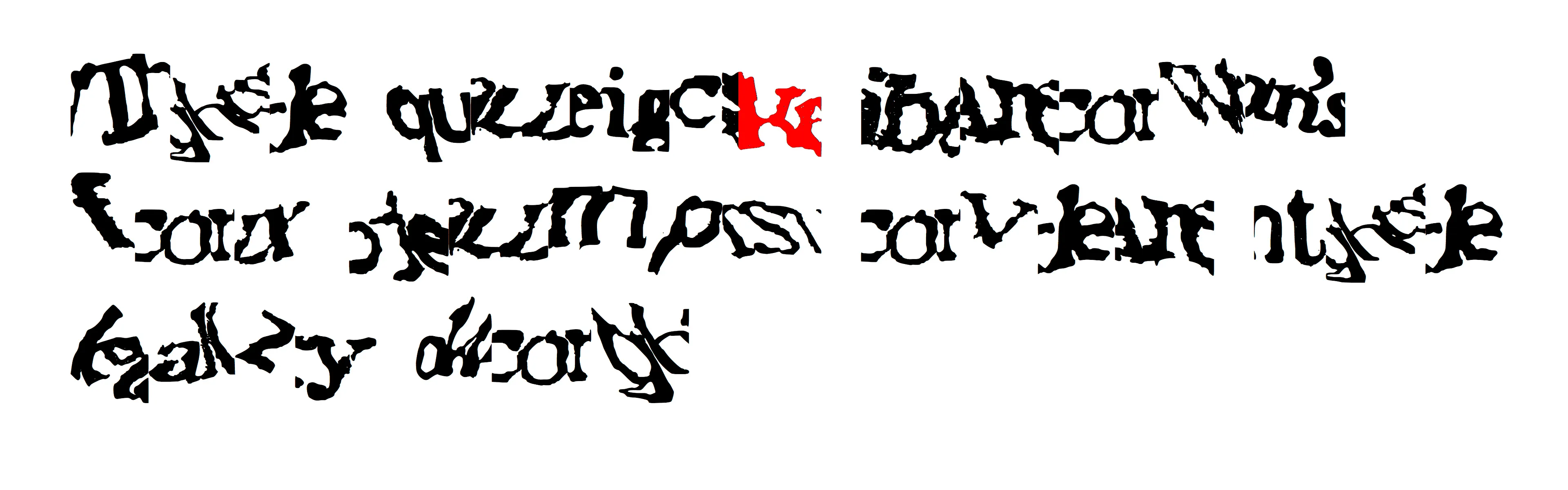 _reCAPTCHA.otf_ is a font derived from ink-on-paper drawings of reCAPTCHA texts. These distorted word forms were excerpted from scans of printed material that Google's machine readers had been unable to transcribe. Humans transcribing the reCAPTCHA texts were not only verifying their humanity via their English literacy in order to gain access to the website, but also freely helping Google transcribe previously undigitized text and improve its machine-reading capabilities. With the present acceleration of large language models, machines require increasingly massive volumes of quality text input for training purposes; they still depend on human labor to help them learn, and the parameters around what they will be fed are unclear. What machines seem to have the most trouble understanding—and inversely, what humans depend on to read efficiently—is context. With _reCAPTCHA.otf_, the source reCAPTCHAs have been cropped to include the smeared and wavering letters next to the character you are typing, producing new reCAPTCHAs where characters bleed into one another. Each of the 26 editions includes a different cluster of characters.
