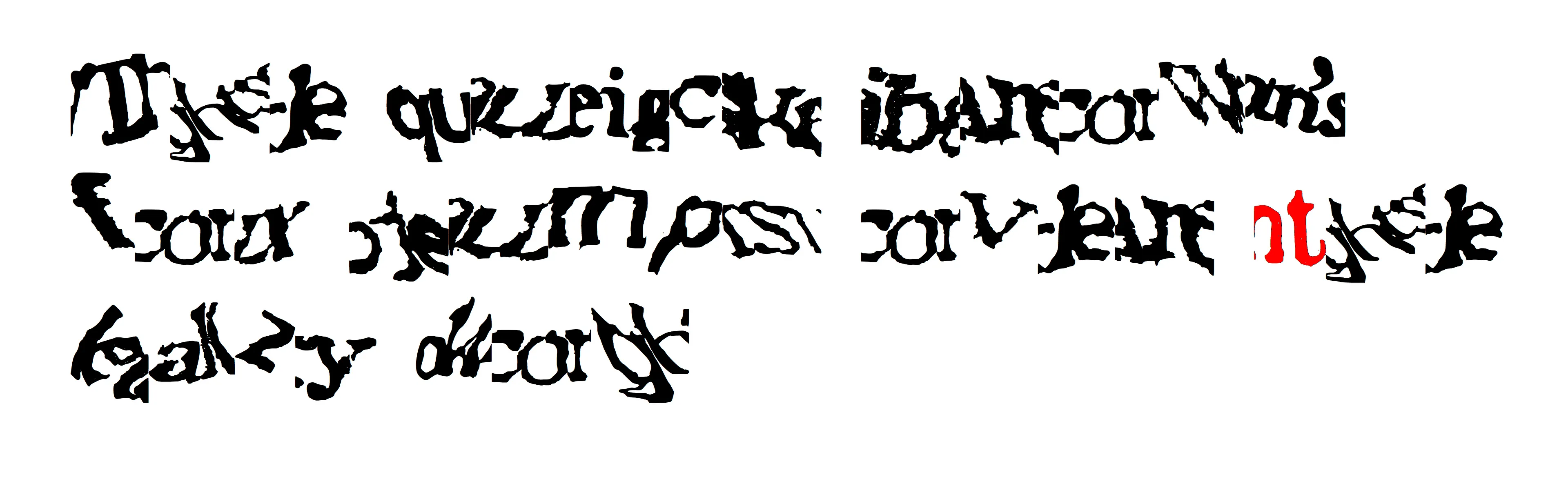 _reCAPTCHA.otf_ is a font derived from ink-on-paper drawings of reCAPTCHA texts. These distorted word forms were excerpted from scans of printed material that Google's machine readers had been unable to transcribe. Humans transcribing the reCAPTCHA texts were not only verifying their humanity via their English literacy in order to gain access to the website, but also freely helping Google transcribe previously undigitized text and improve its machine-reading capabilities. With the present acceleration of large language models, machines require increasingly massive volumes of quality text input for training purposes; they still depend on human labor to help them learn, and the parameters around what they will be fed are unclear. What machines seem to have the most trouble understanding—and inversely, what humans depend on to read efficiently—is context. With _reCAPTCHA.otf_, the source reCAPTCHAs have been cropped to include the smeared and wavering letters next to the character you are typing, producing new reCAPTCHAs where characters bleed into one another. Each of the 26 editions includes a different cluster of characters.