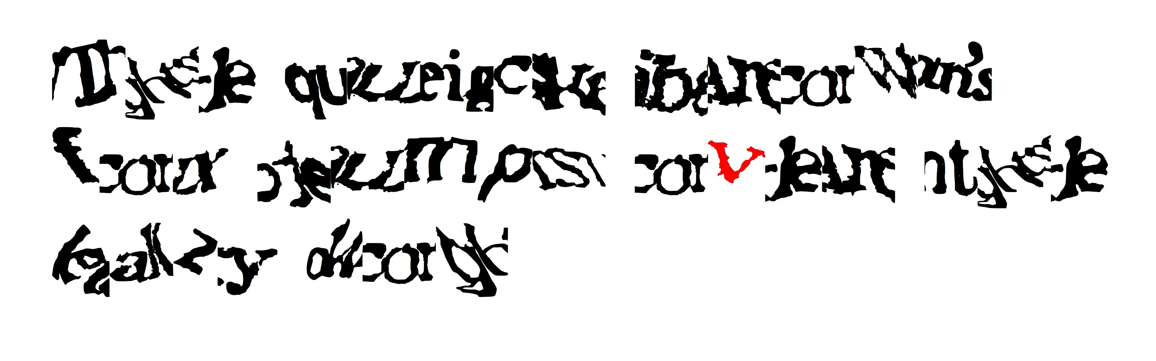 _reCAPTCHA.otf_ is a font derived from ink-on-paper drawings of reCAPTCHA texts. These distorted word forms were excerpted from scans of printed material that Google's machine readers had been unable to transcribe. Humans transcribing the reCAPTCHA texts were not only verifying their humanity via their English literacy in order to gain access to the website, but also freely helping Google transcribe previously undigitized text and improve its machine-reading capabilities. With the present acceleration of large language models, machines require increasingly massive volumes of quality text input for training purposes; they still depend on human labor to help them learn, and the parameters around what they will be fed are unclear. What machines seem to have the most trouble understanding—and inversely, what humans depend on to read efficiently—is context. With _reCAPTCHA.otf_, the source reCAPTCHAs have been cropped to include the smeared and wavering letters next to the character you are typing, producing new reCAPTCHAs where characters bleed into one another. Each of the 26 editions includes a different cluster of characters.