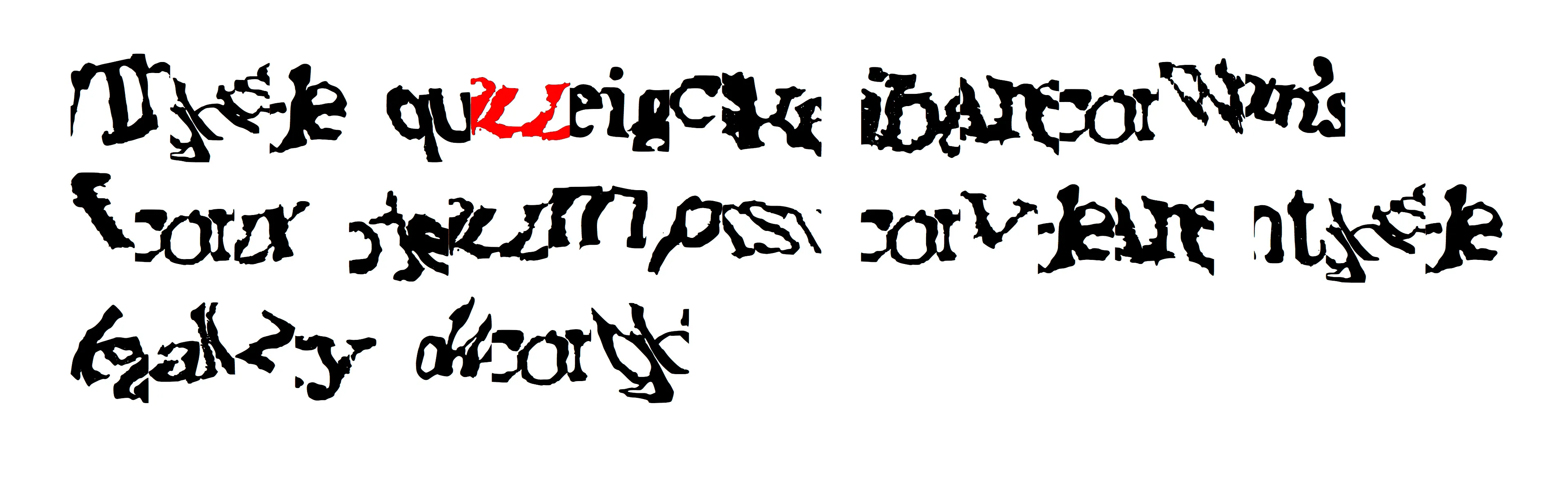 _reCAPTCHA.otf_ is a font derived from ink-on-paper drawings of reCAPTCHA texts. These distorted word forms were excerpted from scans of printed material that Google's machine readers had been unable to transcribe. Humans transcribing the reCAPTCHA texts were not only verifying their humanity via their English literacy in order to gain access to the website, but also freely helping Google transcribe previously undigitized text and improve its machine-reading capabilities. With the present acceleration of large language models, machines require increasingly massive volumes of quality text input for training purposes; they still depend on human labor to help them learn, and the parameters around what they will be fed are unclear. What machines seem to have the most trouble understanding—and inversely, what humans depend on to read efficiently—is context. With _reCAPTCHA.otf_, the source reCAPTCHAs have been cropped to include the smeared and wavering letters next to the character you are typing, producing new reCAPTCHAs where characters bleed into one another. Each of the 26 editions includes a different cluster of characters.