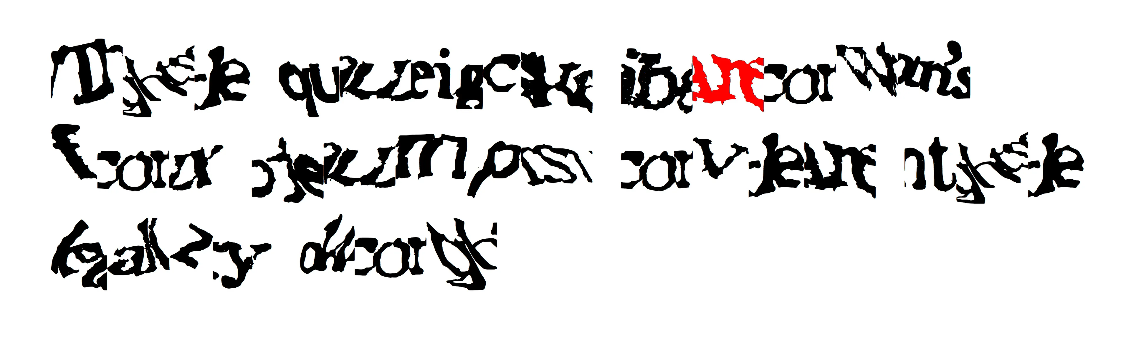 _reCAPTCHA.otf_ is a font derived from ink-on-paper drawings of reCAPTCHA texts. These distorted word forms were excerpted from scans of printed material that Google's machine readers had been unable to transcribe. Humans transcribing the reCAPTCHA texts were not only verifying their humanity via their English literacy in order to gain access to the website, but also freely helping Google transcribe previously undigitized text and improve its machine-reading capabilities. With the present acceleration of large language models, machines require increasingly massive volumes of quality text input for training purposes; they still depend on human labor to help them learn, and the parameters around what they will be fed are unclear. What machines seem to have the most trouble understanding—and inversely, what humans depend on to read efficiently—is context. With _reCAPTCHA.otf_, the source reCAPTCHAs have been cropped to include the smeared and wavering letters next to the character you are typing, producing new reCAPTCHAs where characters bleed into one another. Each of the 26 editions includes a different cluster of characters.