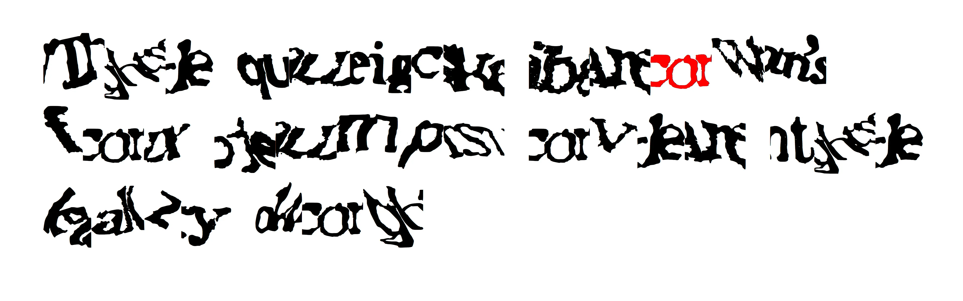 _reCAPTCHA.otf_ is a font derived from ink-on-paper drawings of reCAPTCHA texts. These distorted word forms were excerpted from scans of printed material that Google's machine readers had been unable to transcribe. Humans transcribing the reCAPTCHA texts were not only verifying their humanity via their English literacy in order to gain access to the website, but also freely helping Google transcribe previously undigitized text and improve its machine-reading capabilities. With the present acceleration of large language models, machines require increasingly massive volumes of quality text input for training purposes; they still depend on human labor to help them learn, and the parameters around what they will be fed are unclear. What machines seem to have the most trouble understanding—and inversely, what humans depend on to read efficiently—is context. With _reCAPTCHA.otf_, the source reCAPTCHAs have been cropped to include the smeared and wavering letters next to the character you are typing, producing new reCAPTCHAs where characters bleed into one another. Each of the 26 editions includes a different cluster of characters.