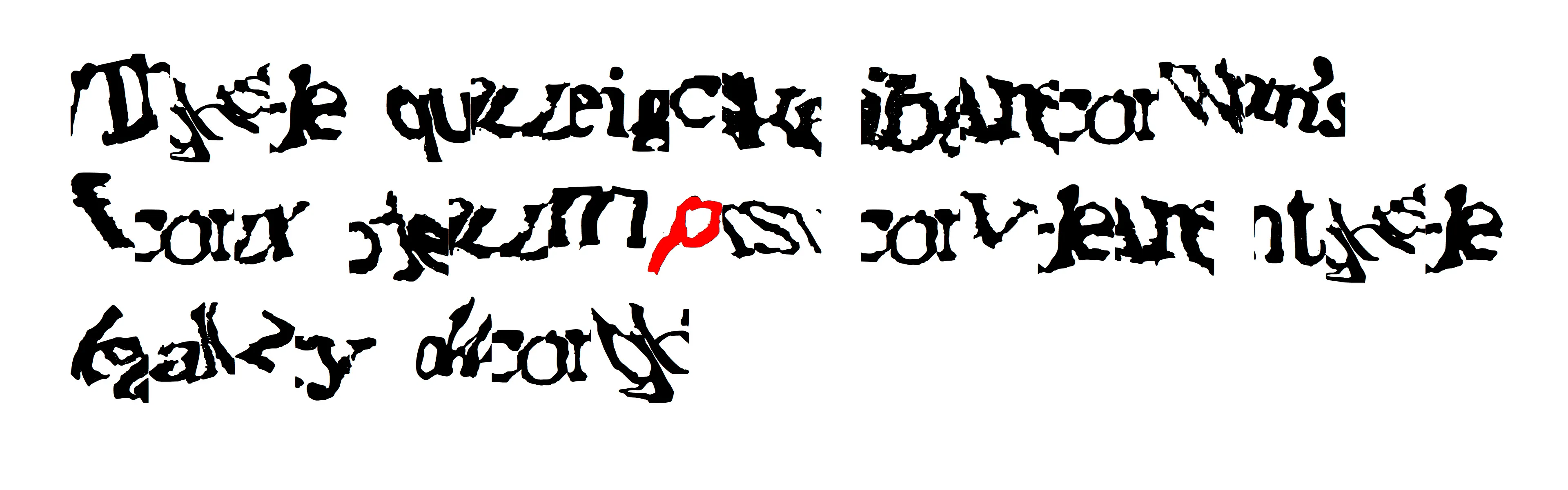 _reCAPTCHA.otf_ is a font derived from ink-on-paper drawings of reCAPTCHA texts. These distorted word forms were excerpted from scans of printed material that Google's machine readers had been unable to transcribe. Humans transcribing the reCAPTCHA texts were not only verifying their humanity via their English literacy in order to gain access to the website, but also freely helping Google transcribe previously undigitized text and improve its machine-reading capabilities. With the present acceleration of large language models, machines require increasingly massive volumes of quality text input for training purposes; they still depend on human labor to help them learn, and the parameters around what they will be fed are unclear. What machines seem to have the most trouble understanding—and inversely, what humans depend on to read efficiently—is context. With _reCAPTCHA.otf_, the source reCAPTCHAs have been cropped to include the smeared and wavering letters next to the character you are typing, producing new reCAPTCHAs where characters bleed into one another. Each of the 26 editions includes a different cluster of characters.