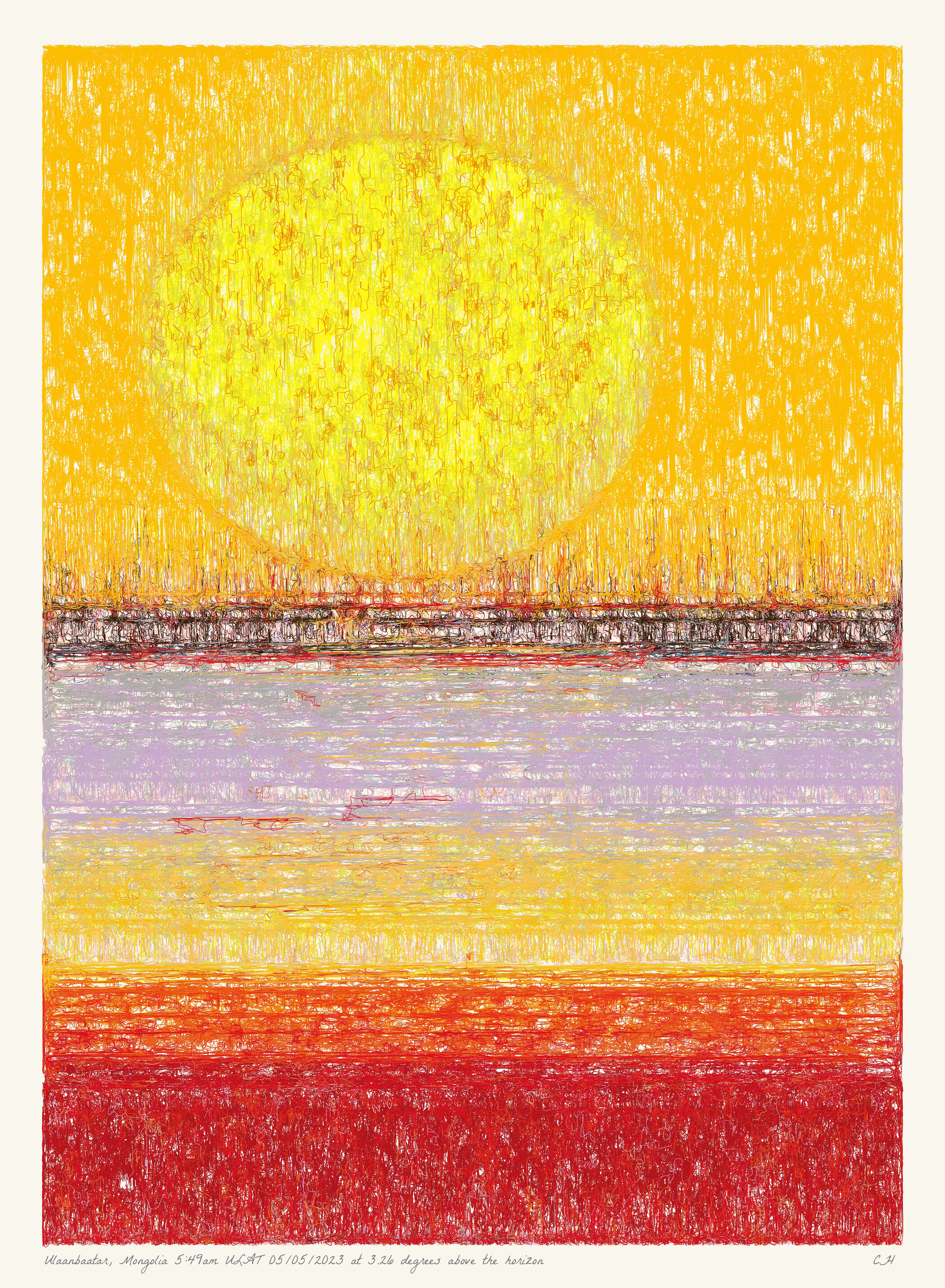 SOL is a collection of 365 generative paintings that captures a precise moment in time, when the sun is rising above the horizon. Each generative output is influenced by real world 2023 astronomical data. Every location, date, time and sunrise angle is unique. This information is recorded at the bottom of each piece and on the blockchain. Just like IRL, no two SOLs are alike.